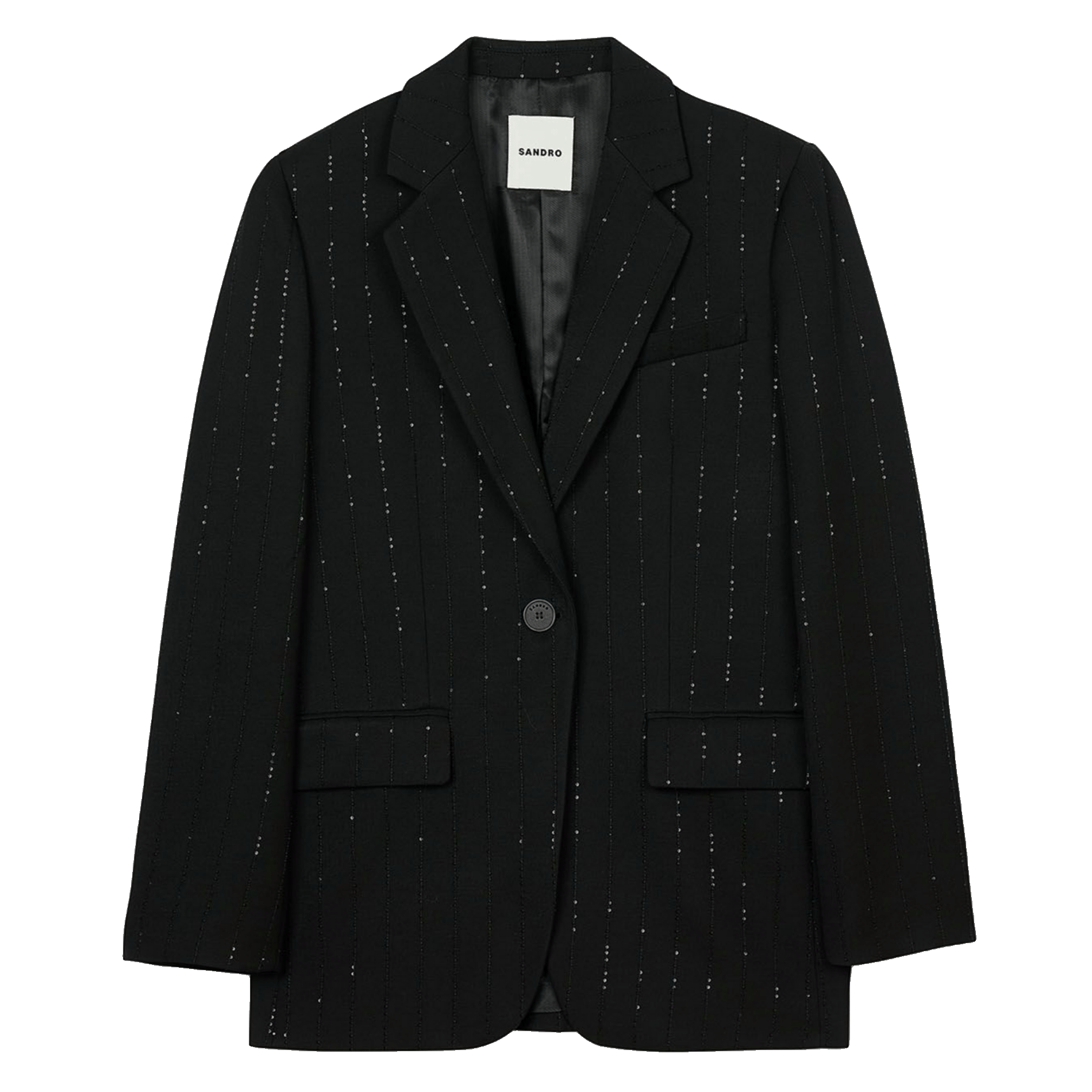 Veste tailleur rayée à sequins SANDRO Noir