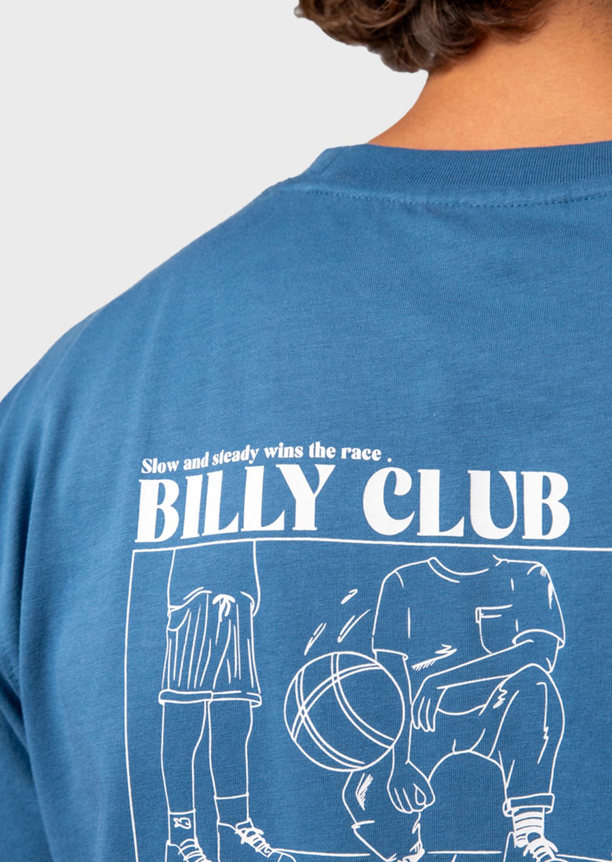 T-shirt vintage en coton biologique BILLYBELT Bleu