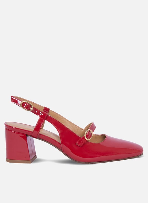 Escarpins slingback cuir vernis Rouge by JULES & JENN JULES & JENN Escarpins slingback cuir vernis Rouge