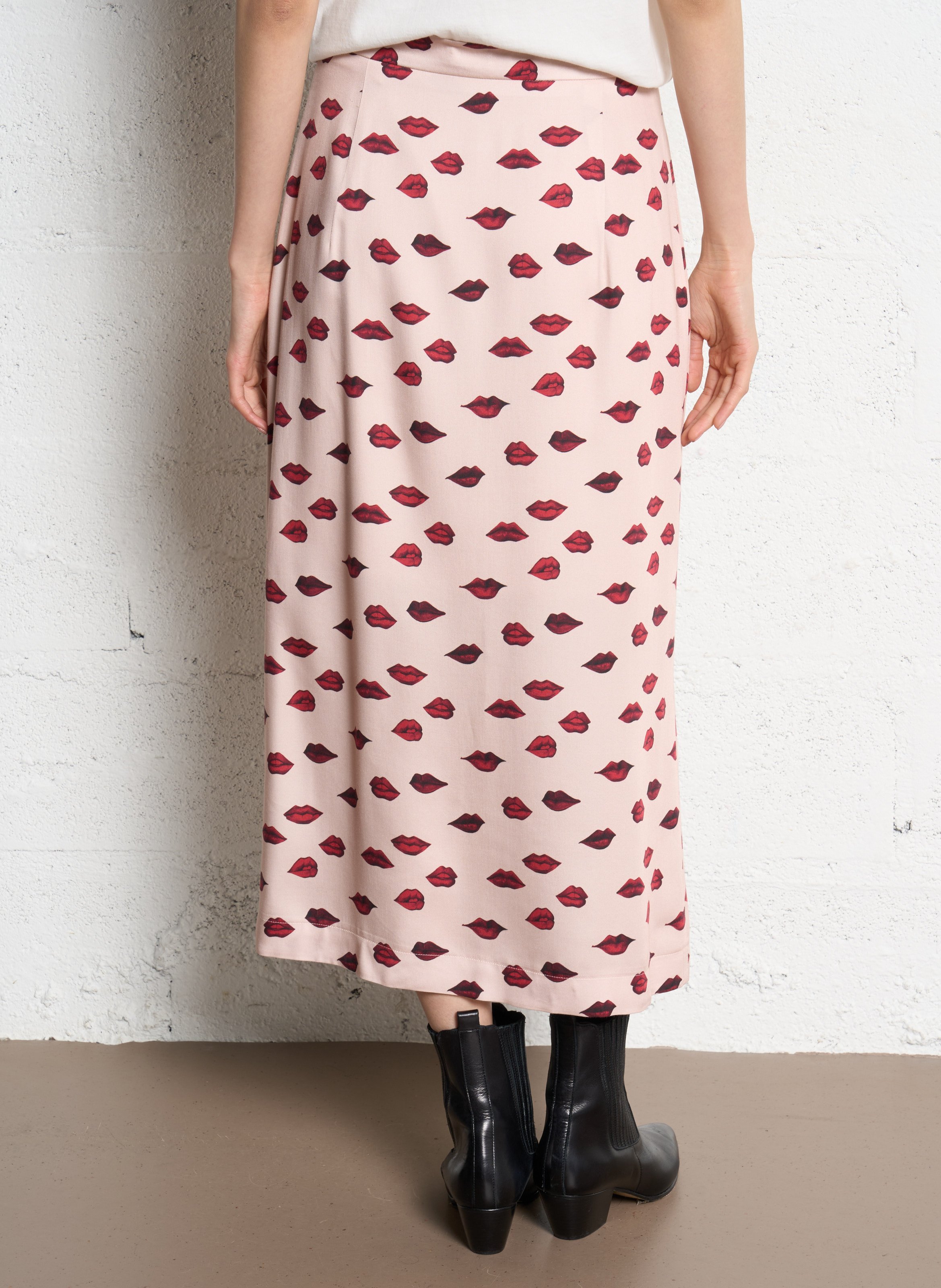 Jupe droite midi IKKS Rose