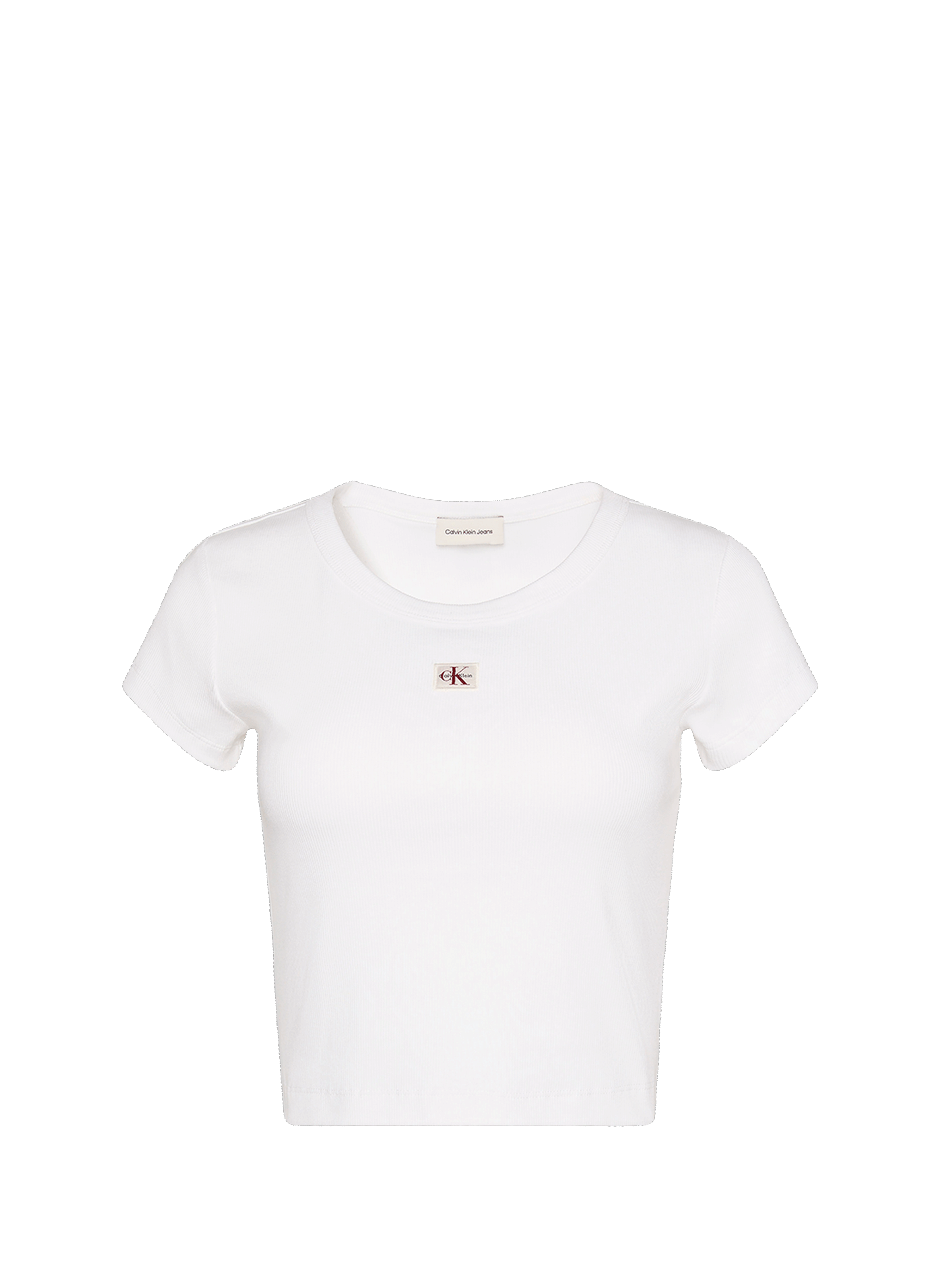 T-shirt court en coton mélangé CALVIN KLEIN Blanc