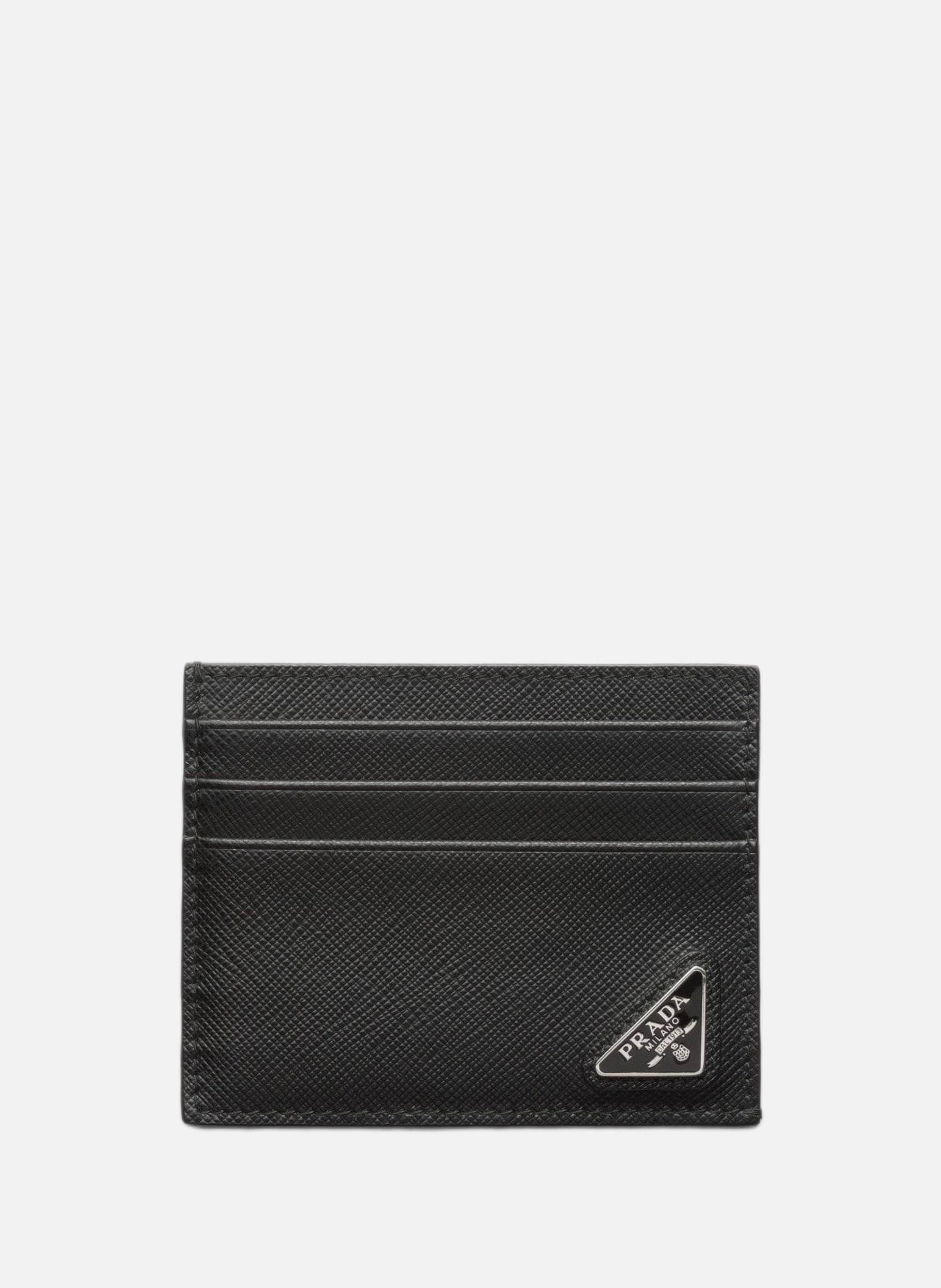 Porte-cartes en cuir saffiano PRADA Noir