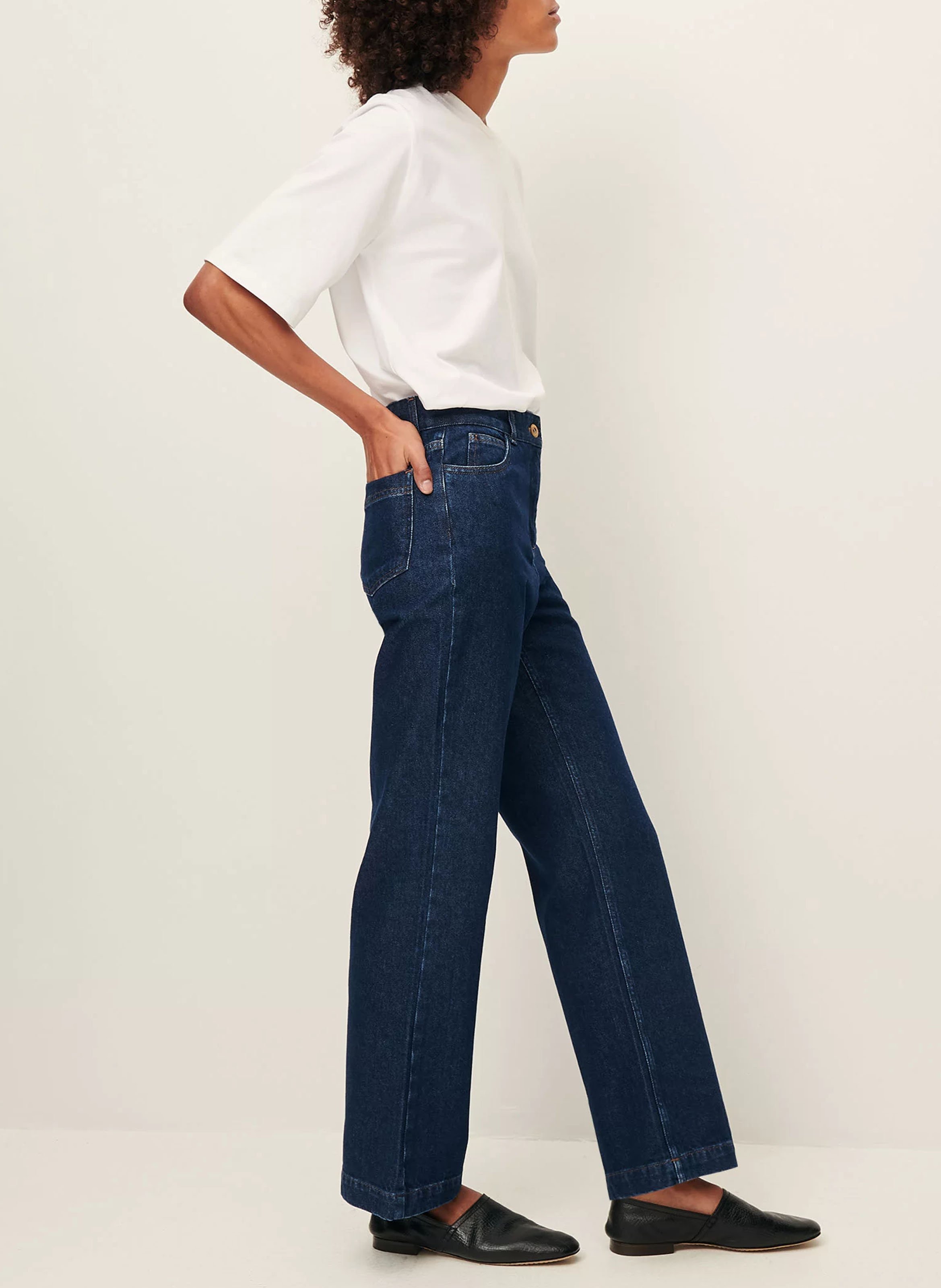 Jean bootcut taille mi-haute en coton davis SESSUN Bleu