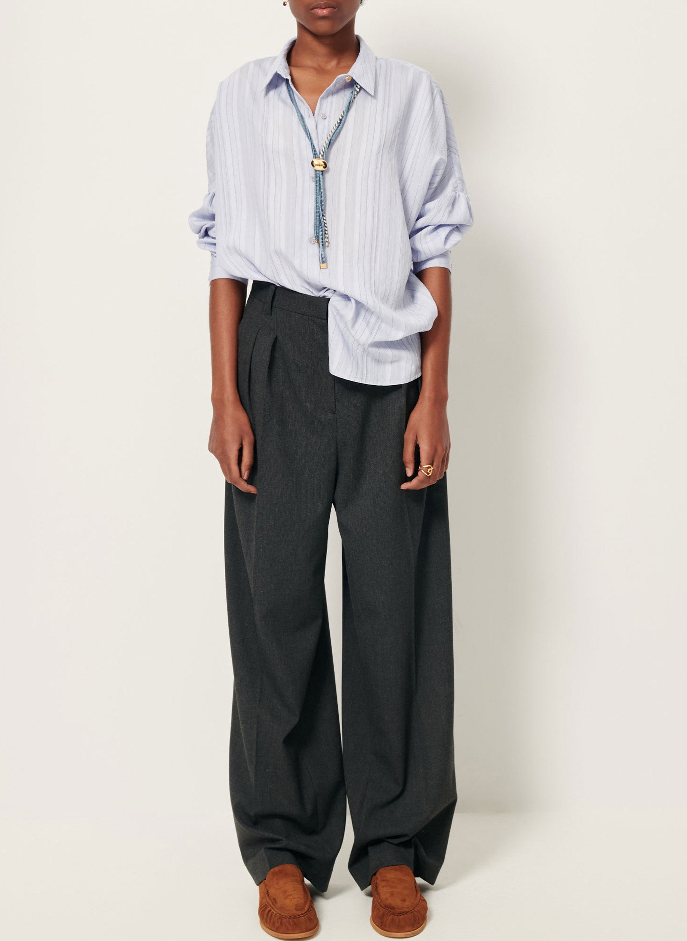 Chemise oversize rayée botan SESSUN Bleu