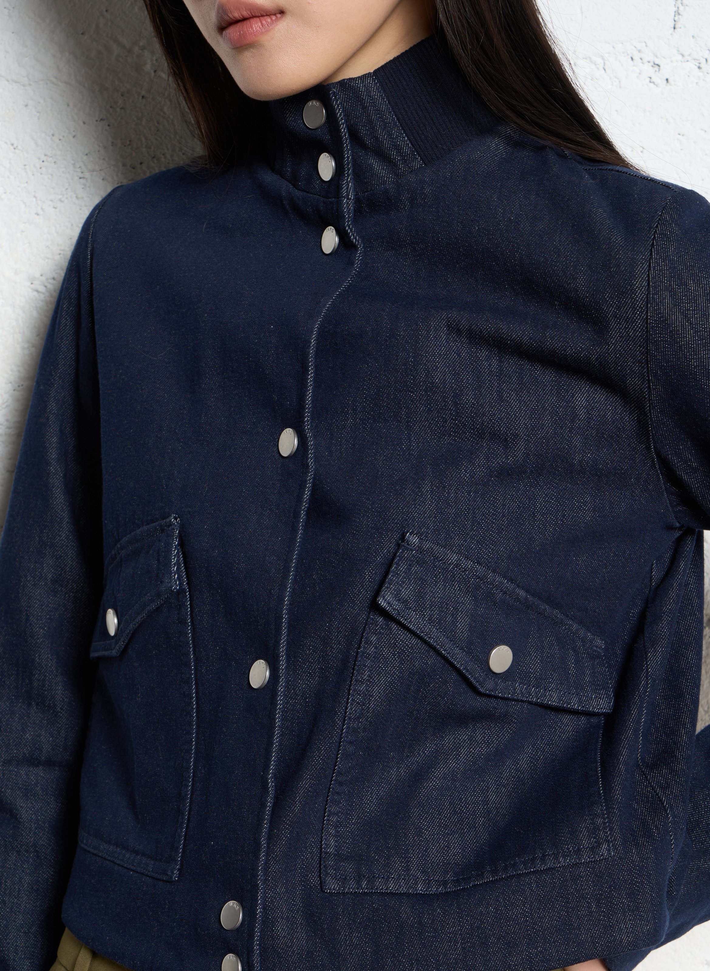 Blouson droit en coton mélangé IKKS Bleu