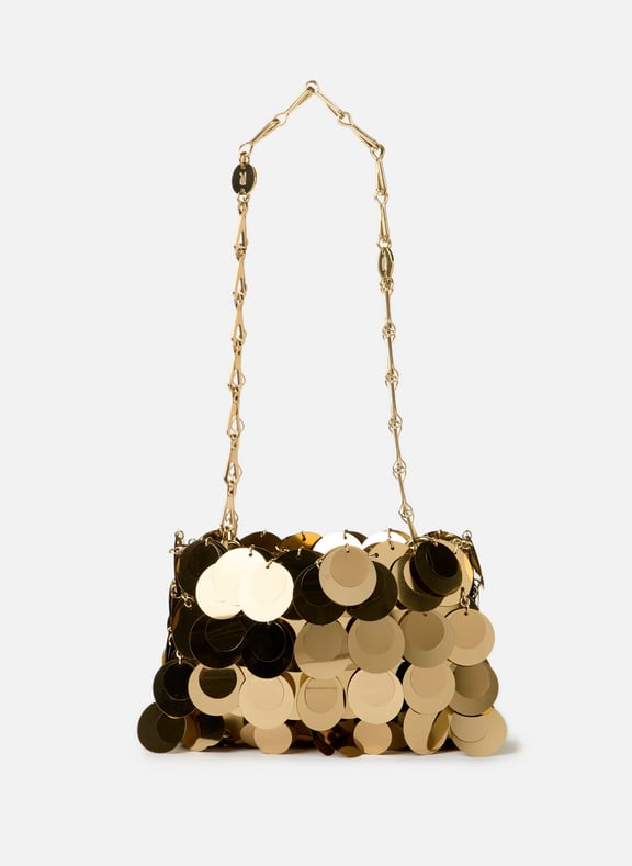 Nano bag with sparkling discs Golden by RABANNE RABANNE Nano bag with sparkling discs Golden