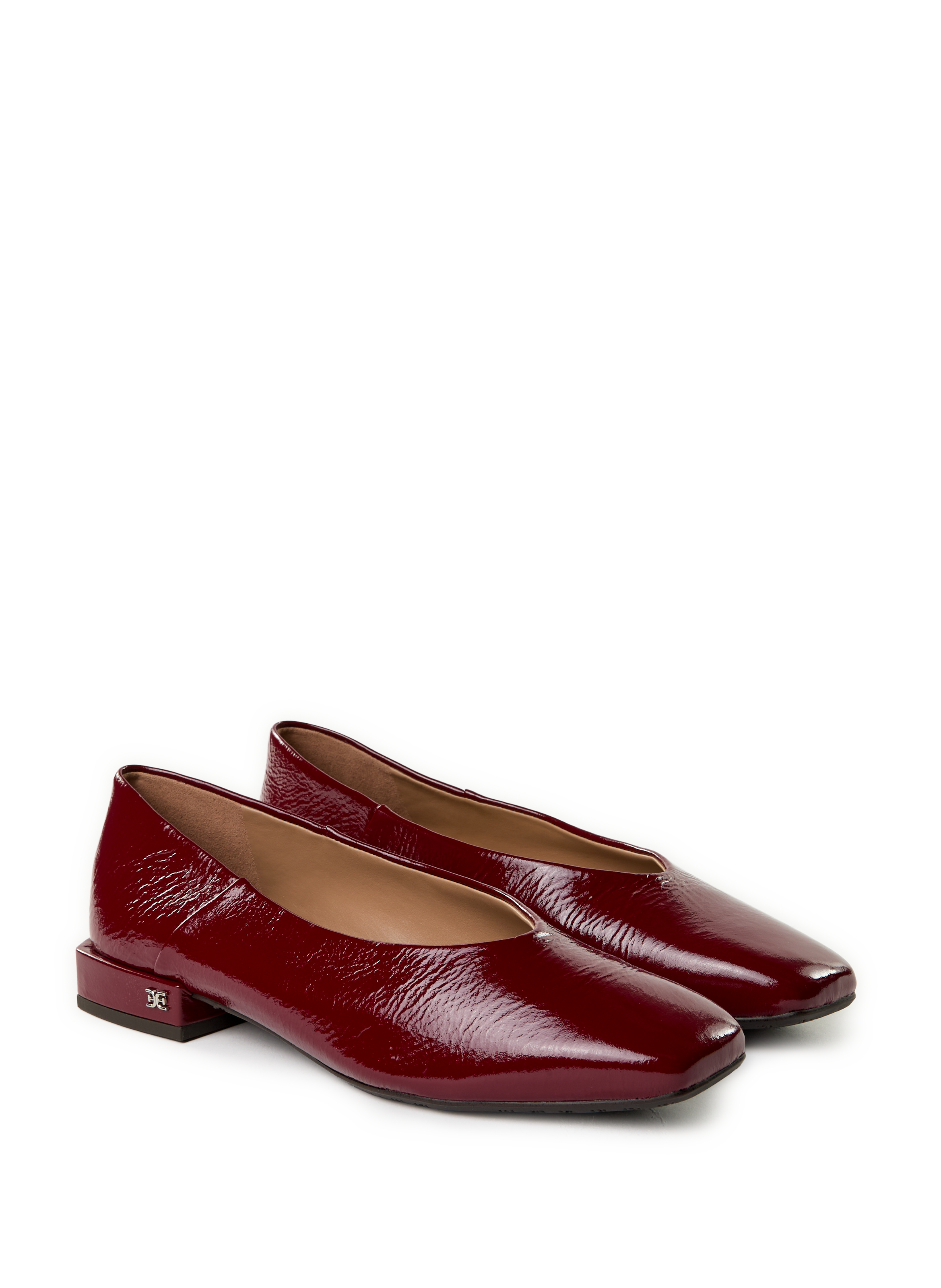 Ballerines vernies à talon en cuir SAM EDELMAN Rouge