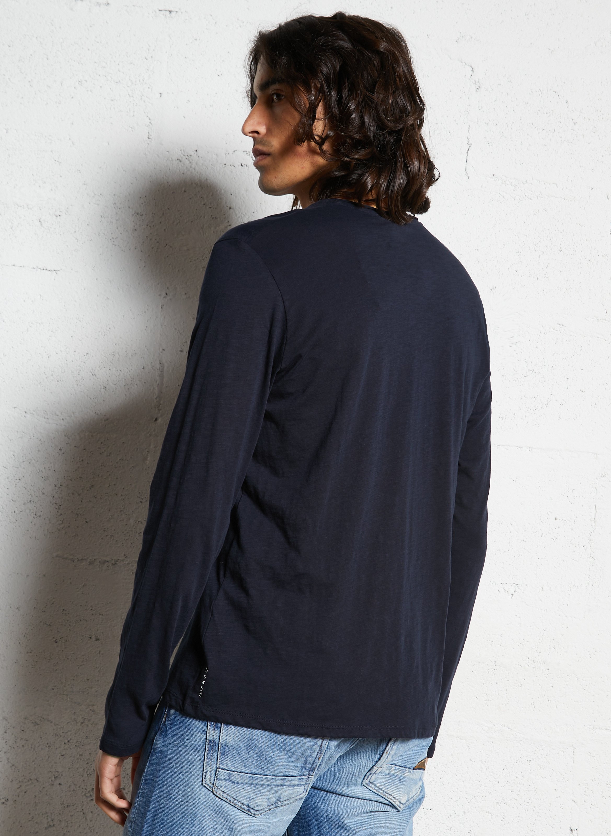 Tee-shirt droit vol v en coton Bleu