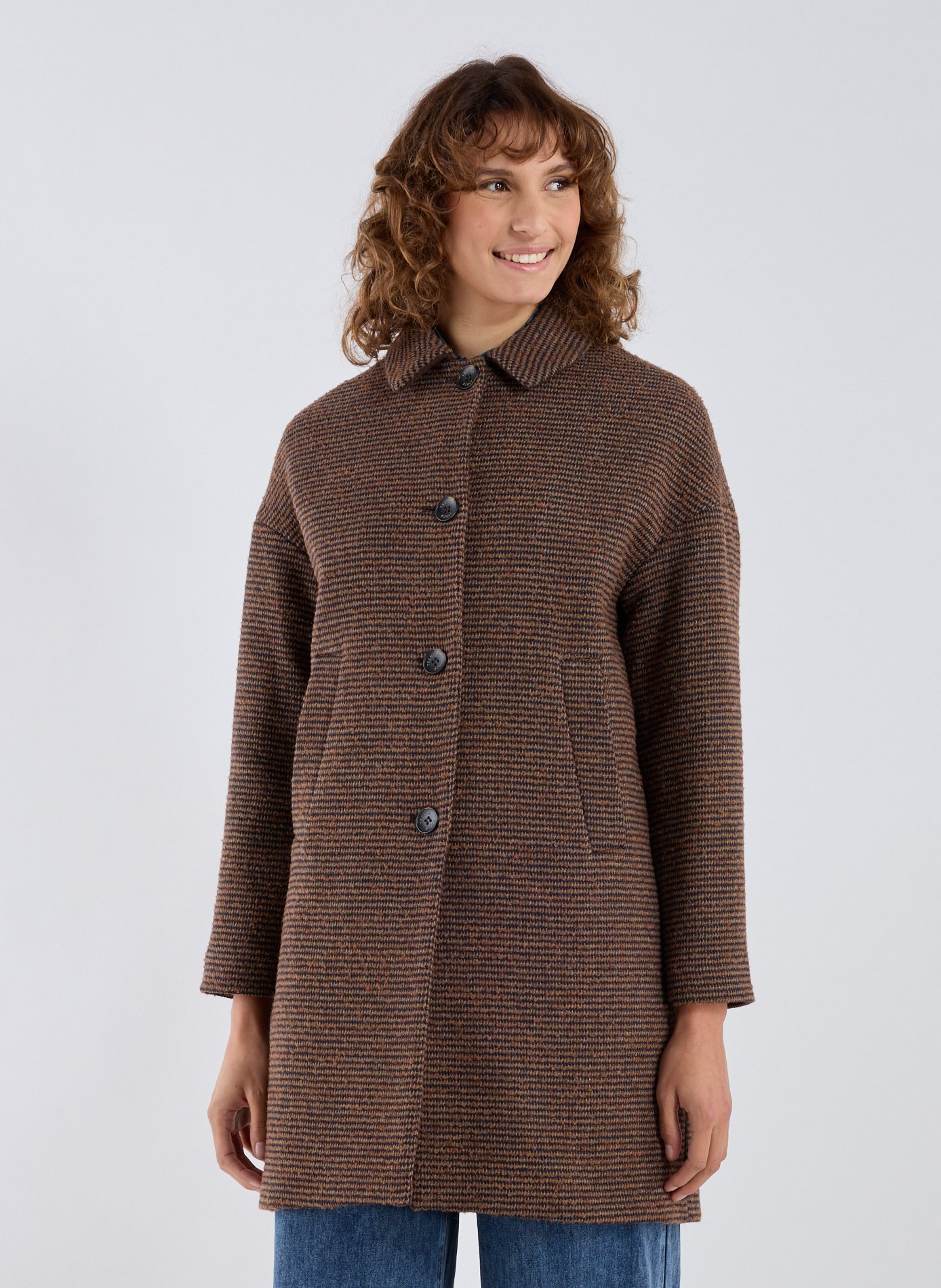 TRENCH & COAT Manteau en laine mélangée Marron