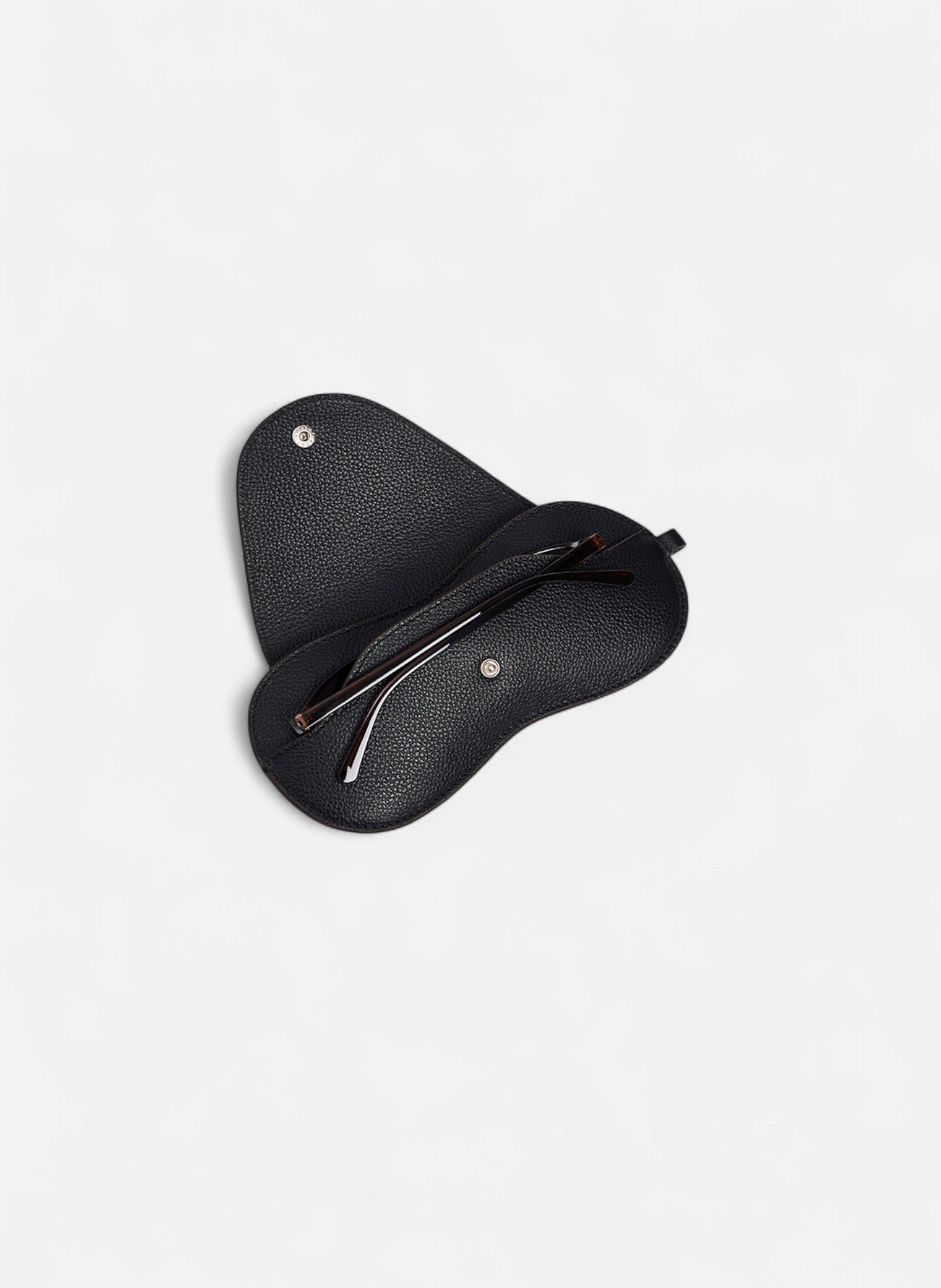 Etui à lunettes charms en cuir grainé LE TANNEUR Noir