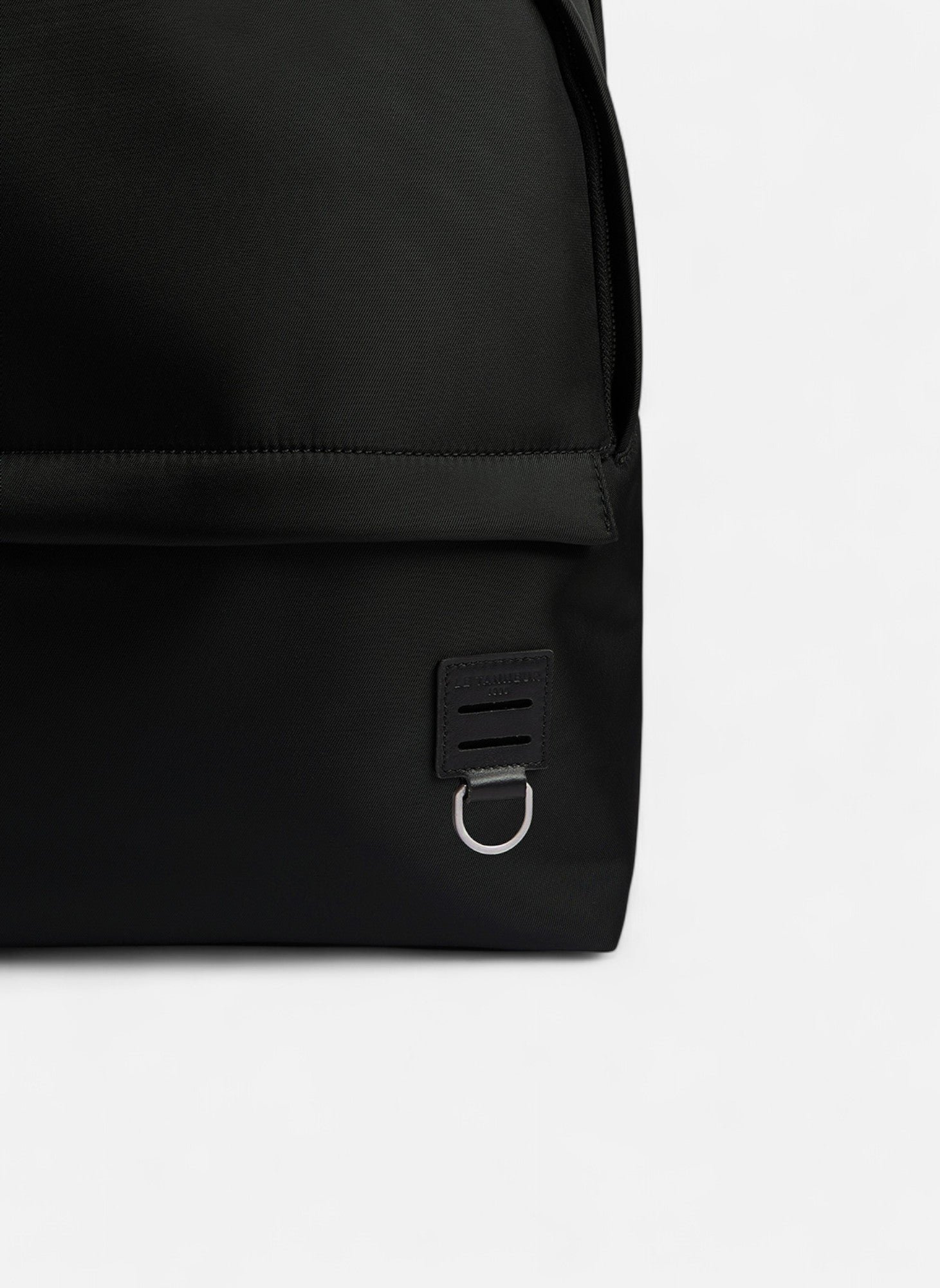 Sac à dos zippé basile en toile nylon et cuir lisse LE TANNEUR Noir