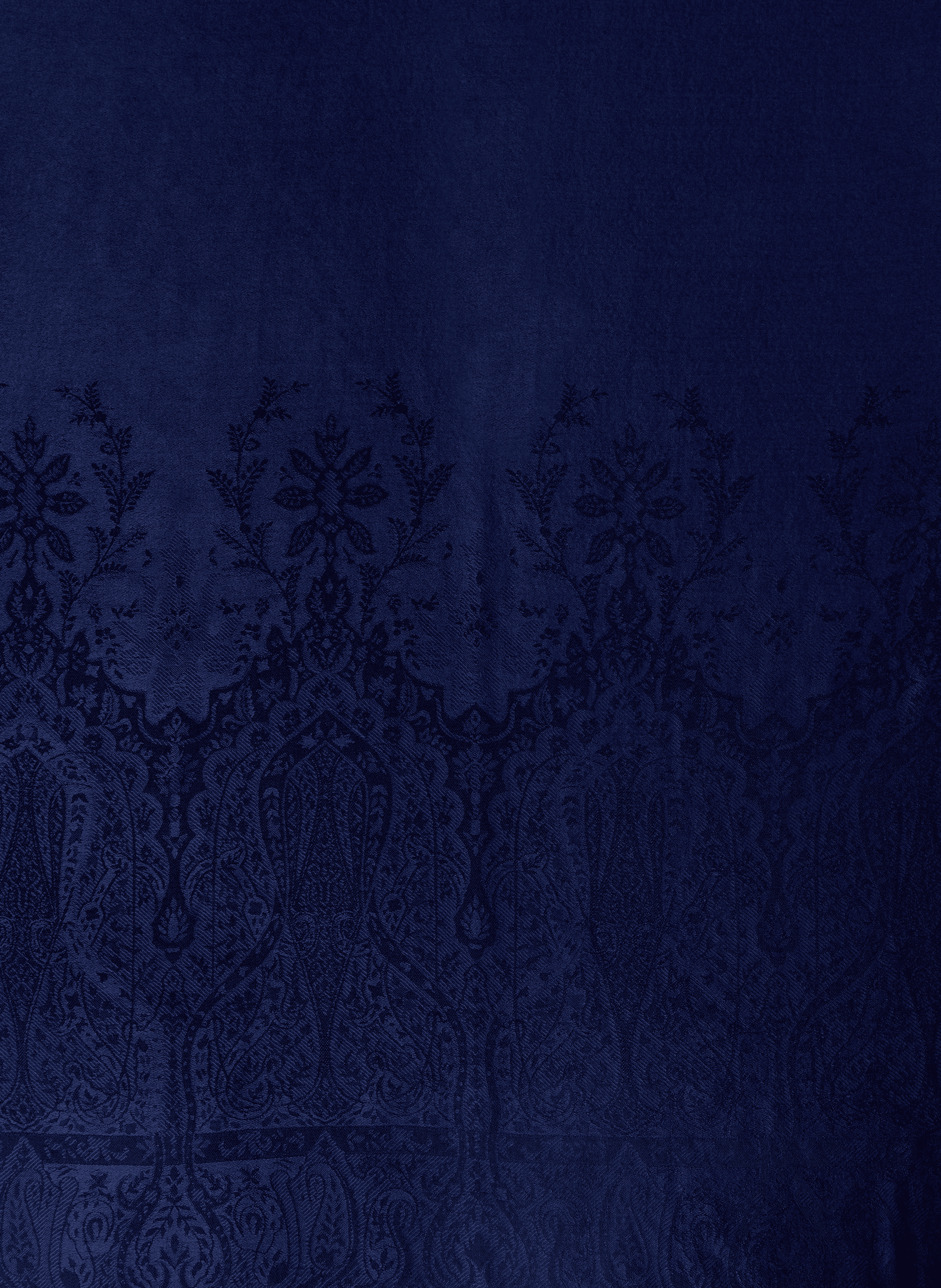 Jacquard Palma wool and silk shawl PETRUSSE Blue