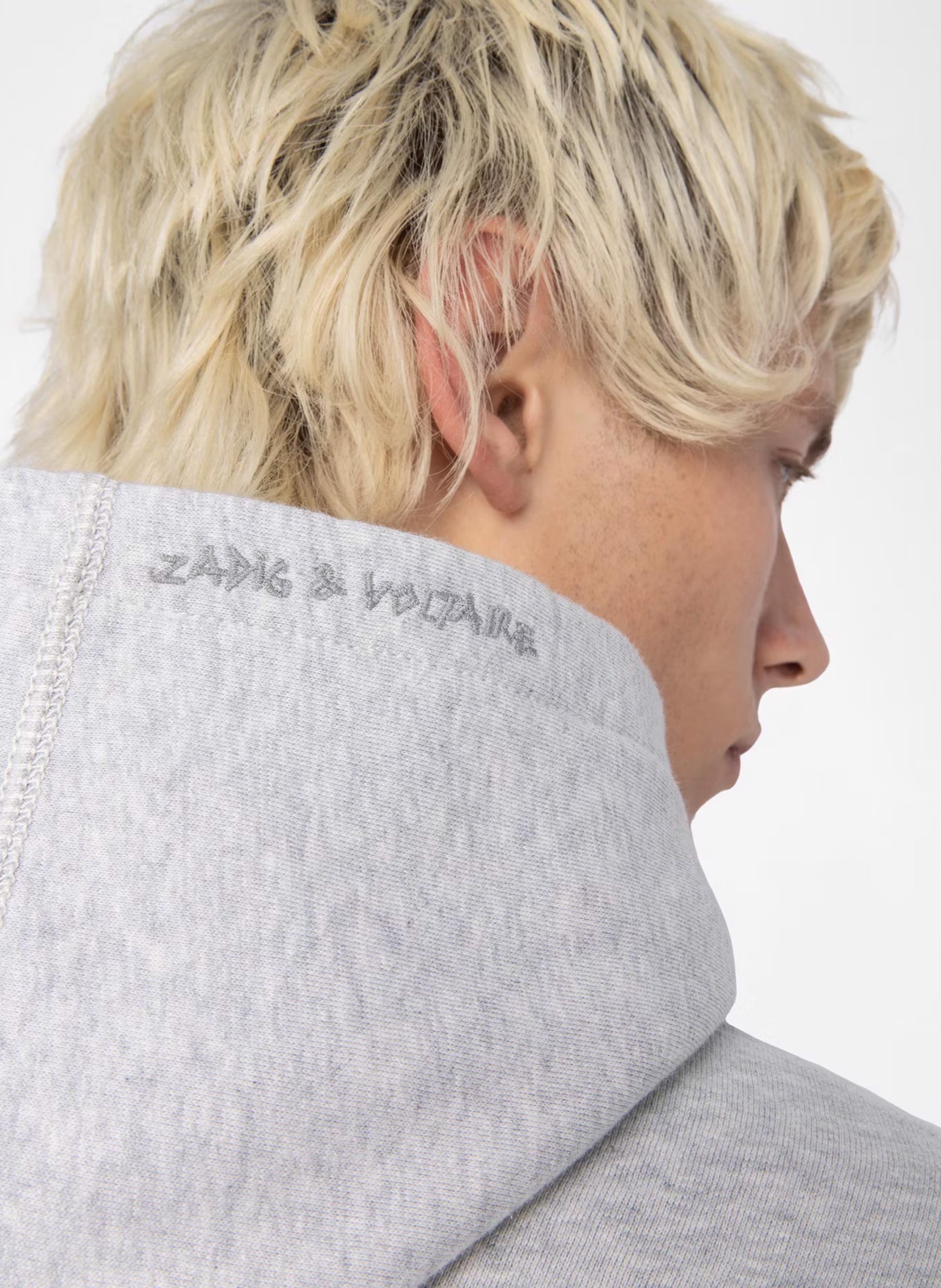 Sweat à capuche en coton imprimé sacha ZADIG&VOLTAIRE Gris