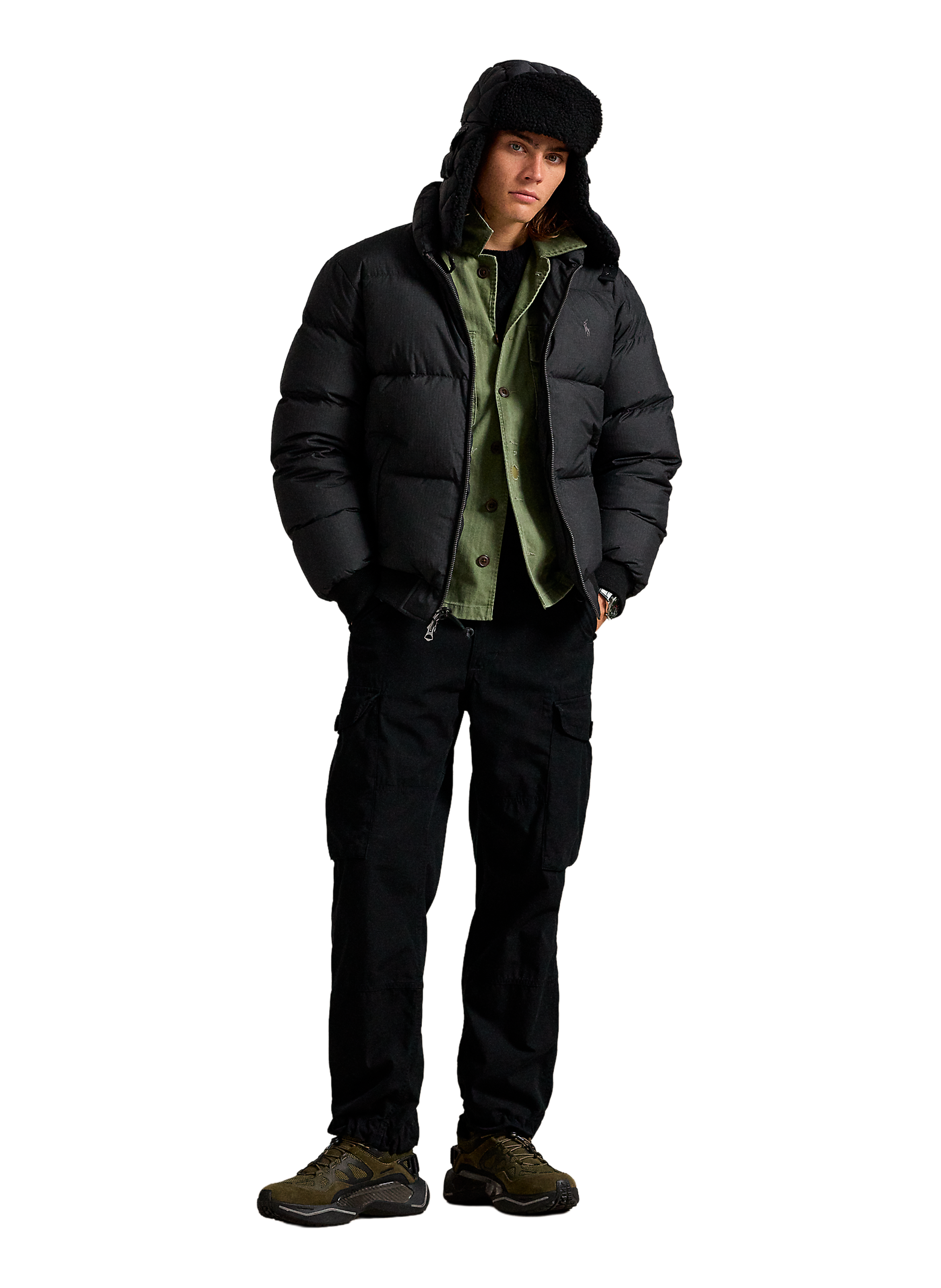 Down jacket with logo POLO RALPH LAUREN Black