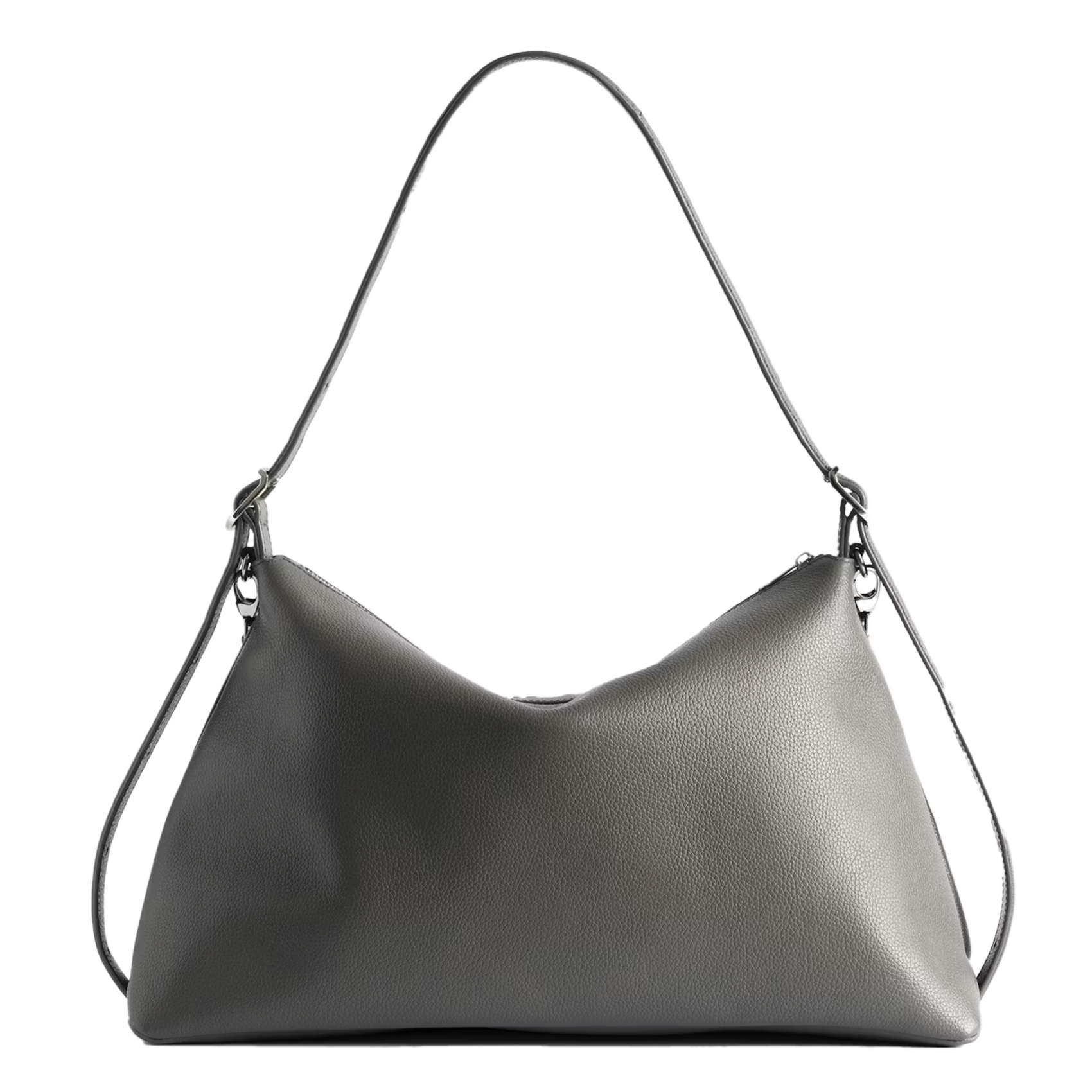 Sac porté épaule en cuir grainé jim ZADIG&VOLTAIRE Gris