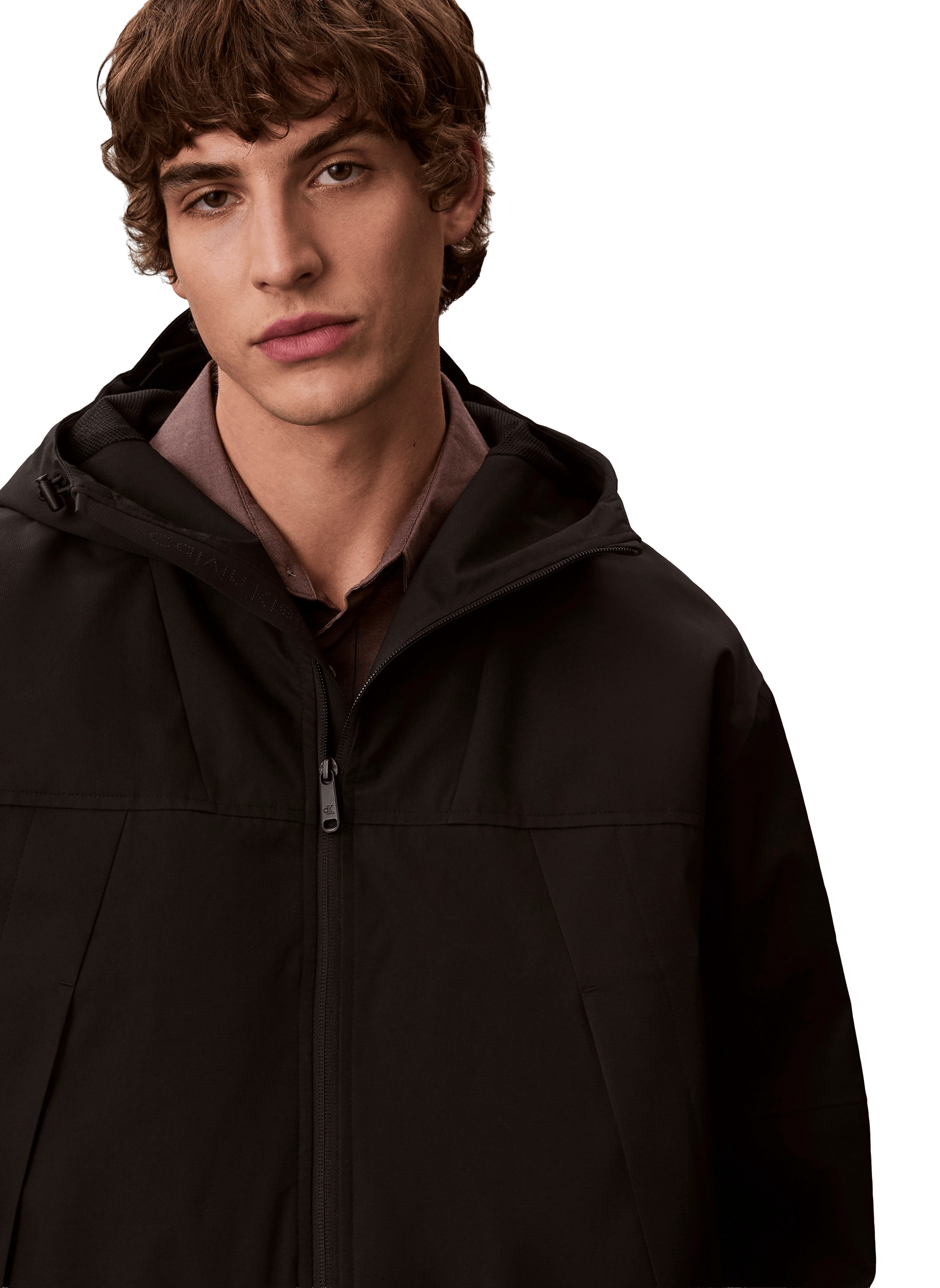 Blouson à capuche zippé CALVIN KLEIN Noir