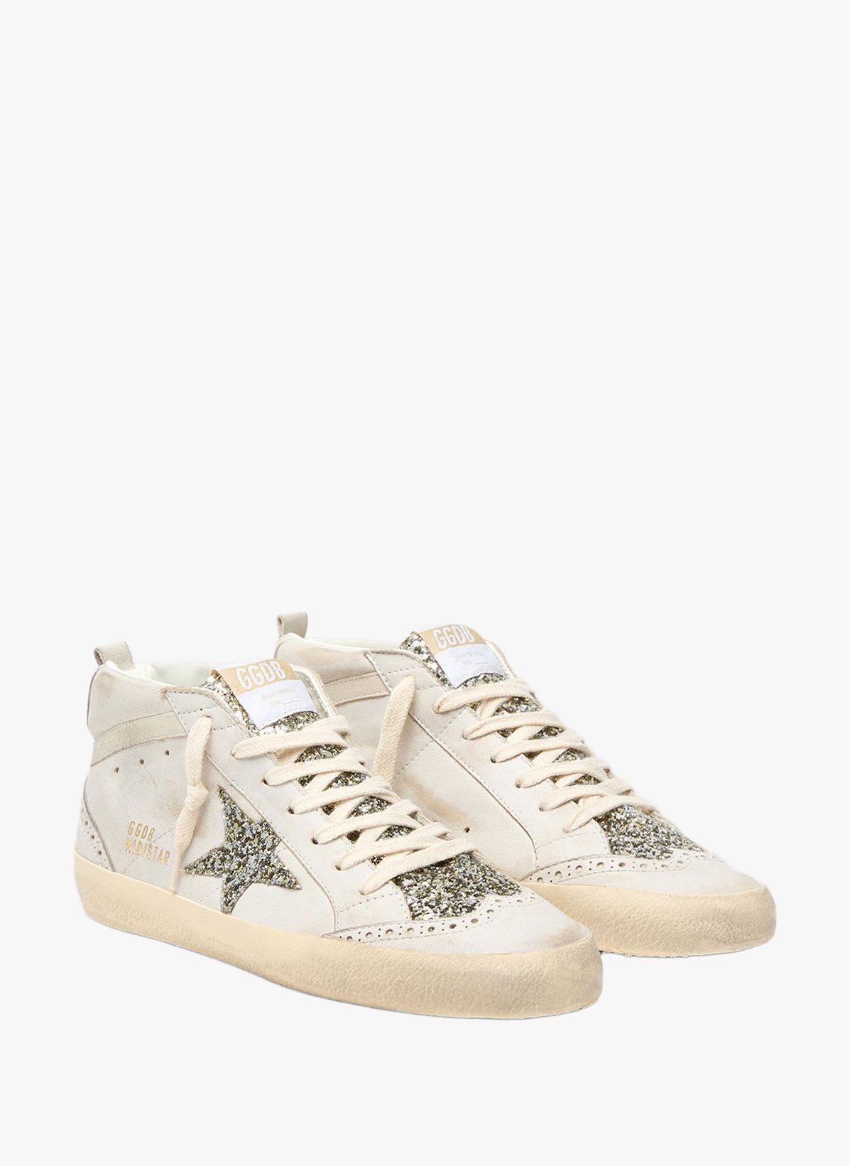 Basket montantes Mid Star avec paillettes et cuir