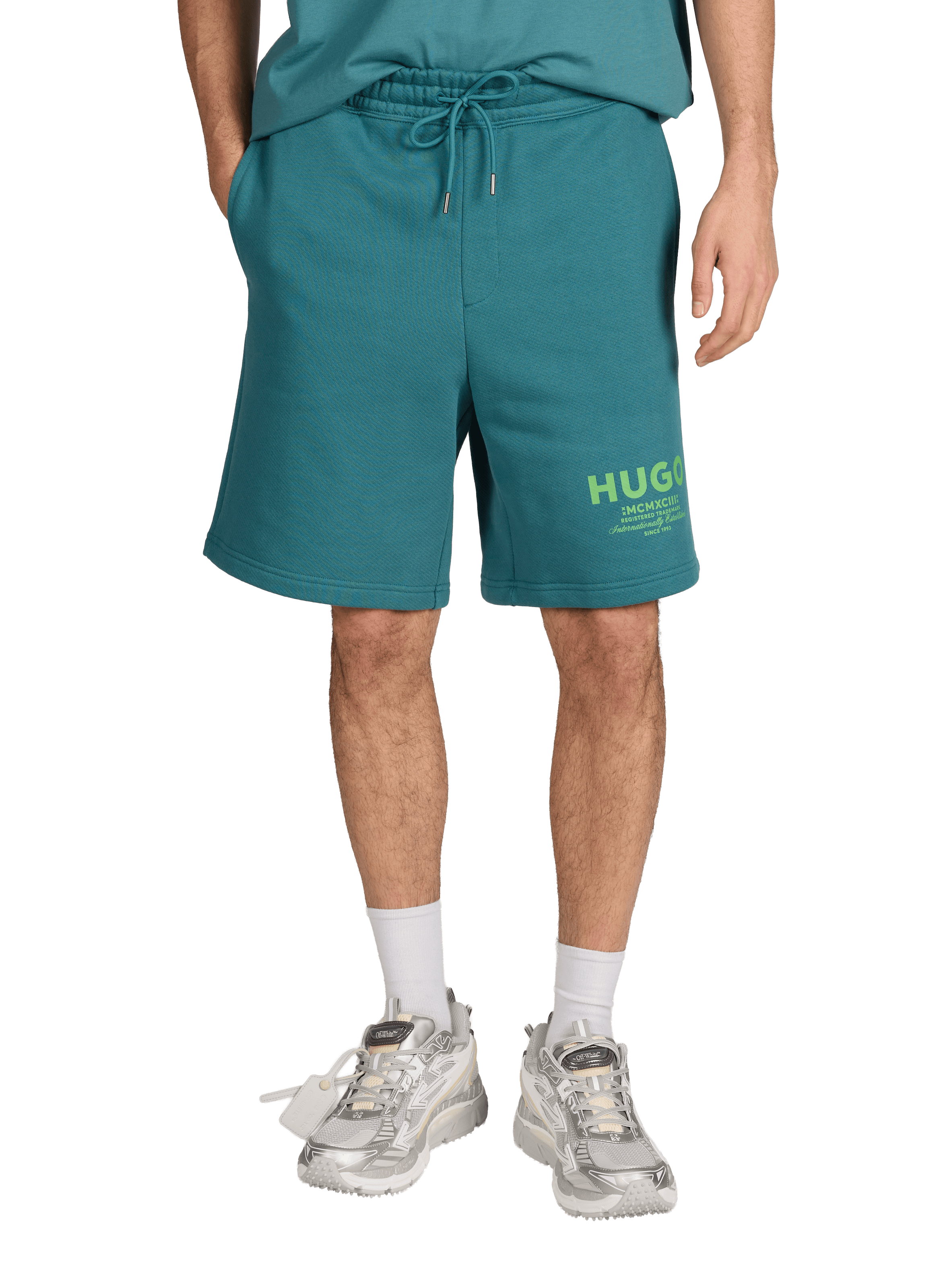 Plain cotton shorts HUGO BLUE Blue