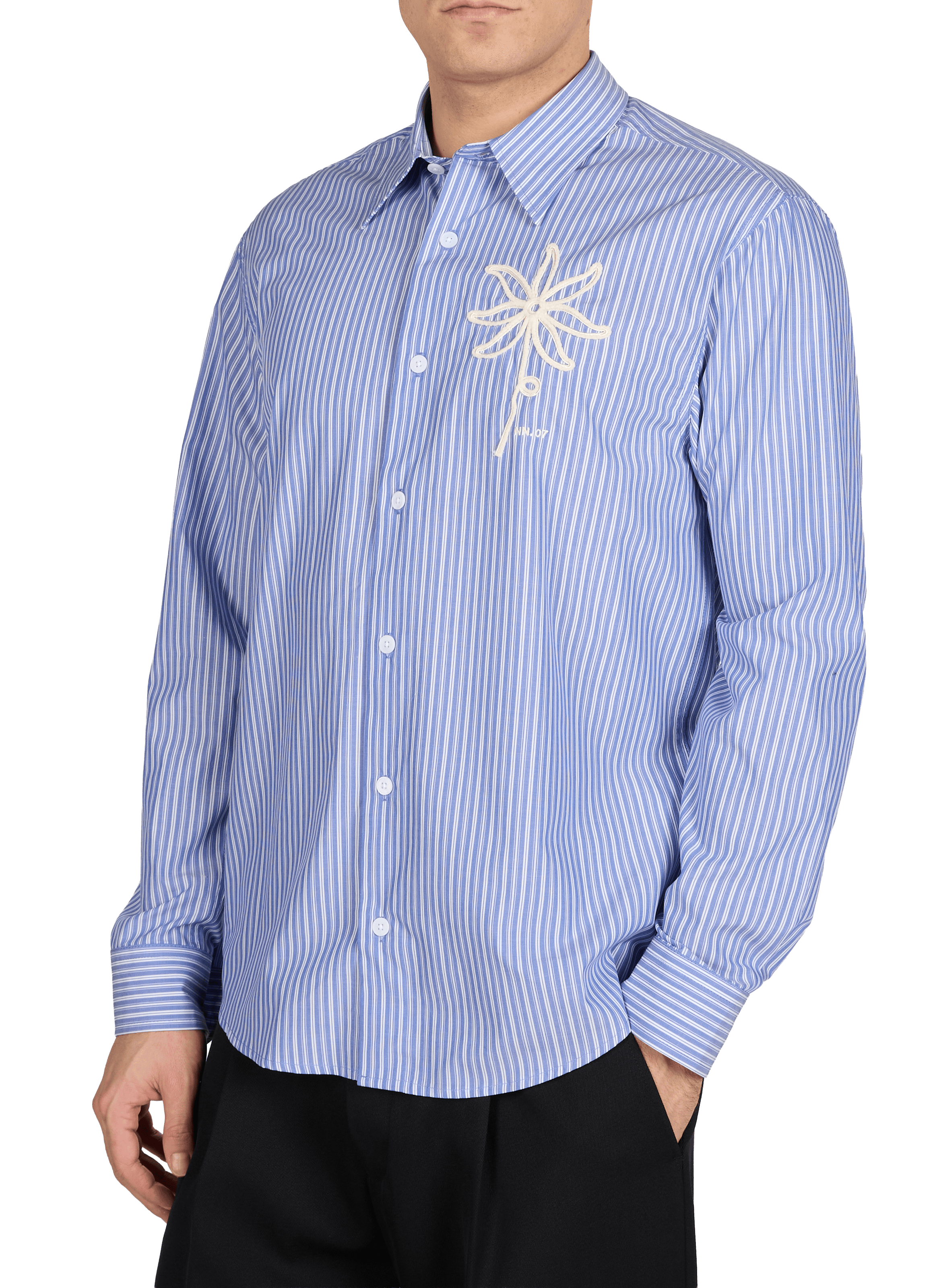Striped cotton Quinsy straight shirt NN.07 Blue