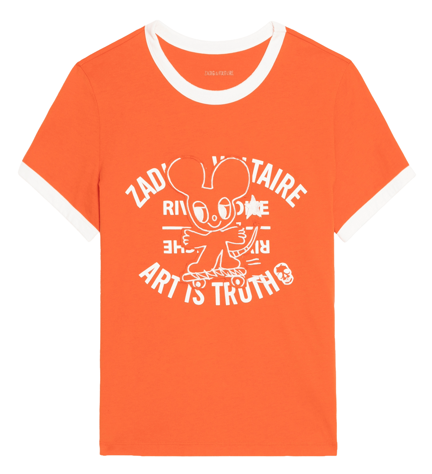 Tee-shirt col rond manches courtes imprimé woos ZADIG&VOLTAIRE Orange
