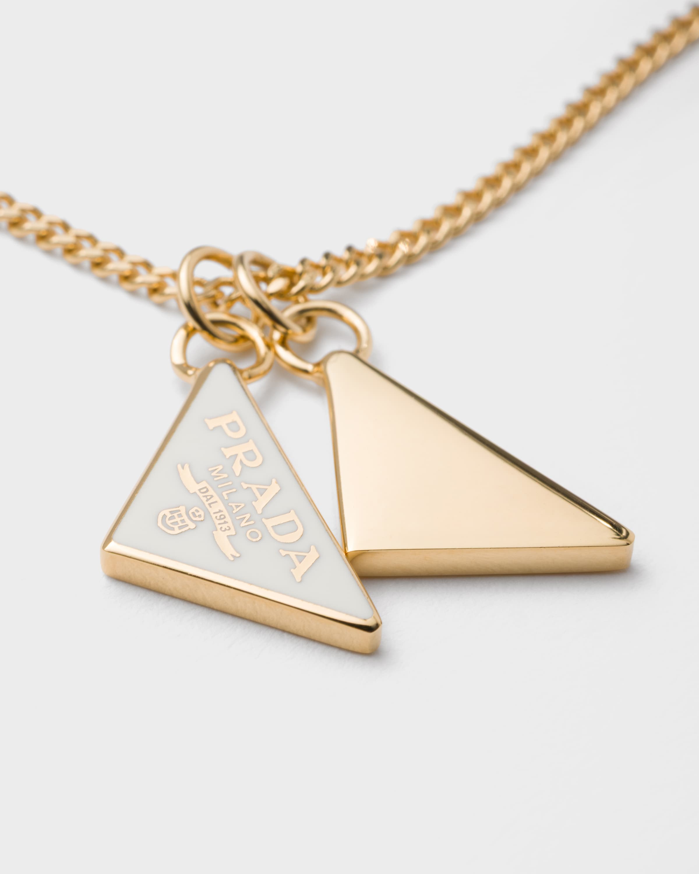 Collier en métal émaillé PRADA Argent