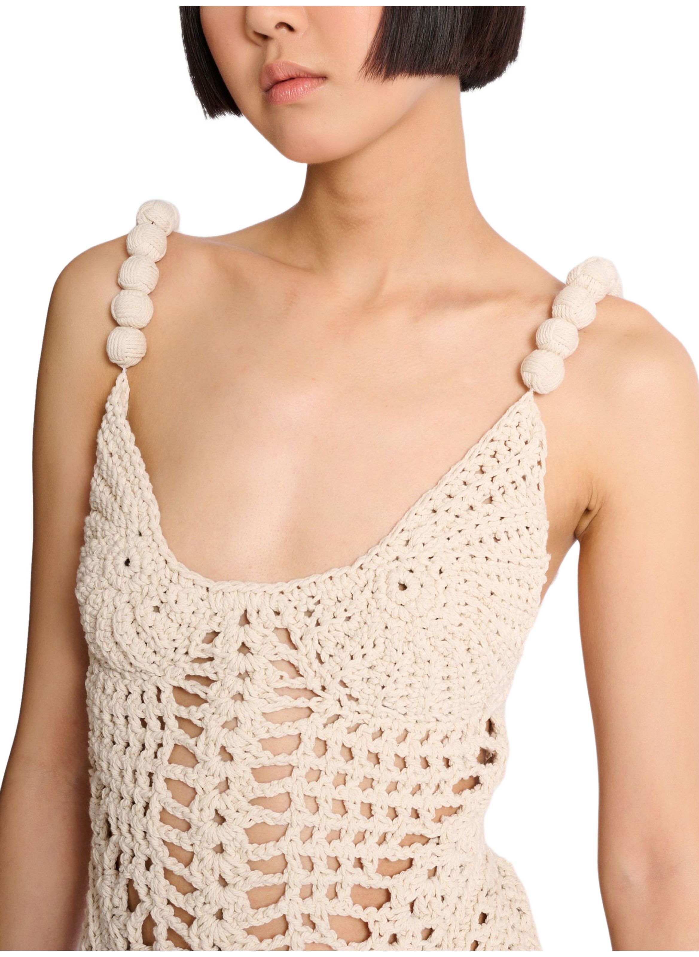 Robe en crochet BALMAIN Beige