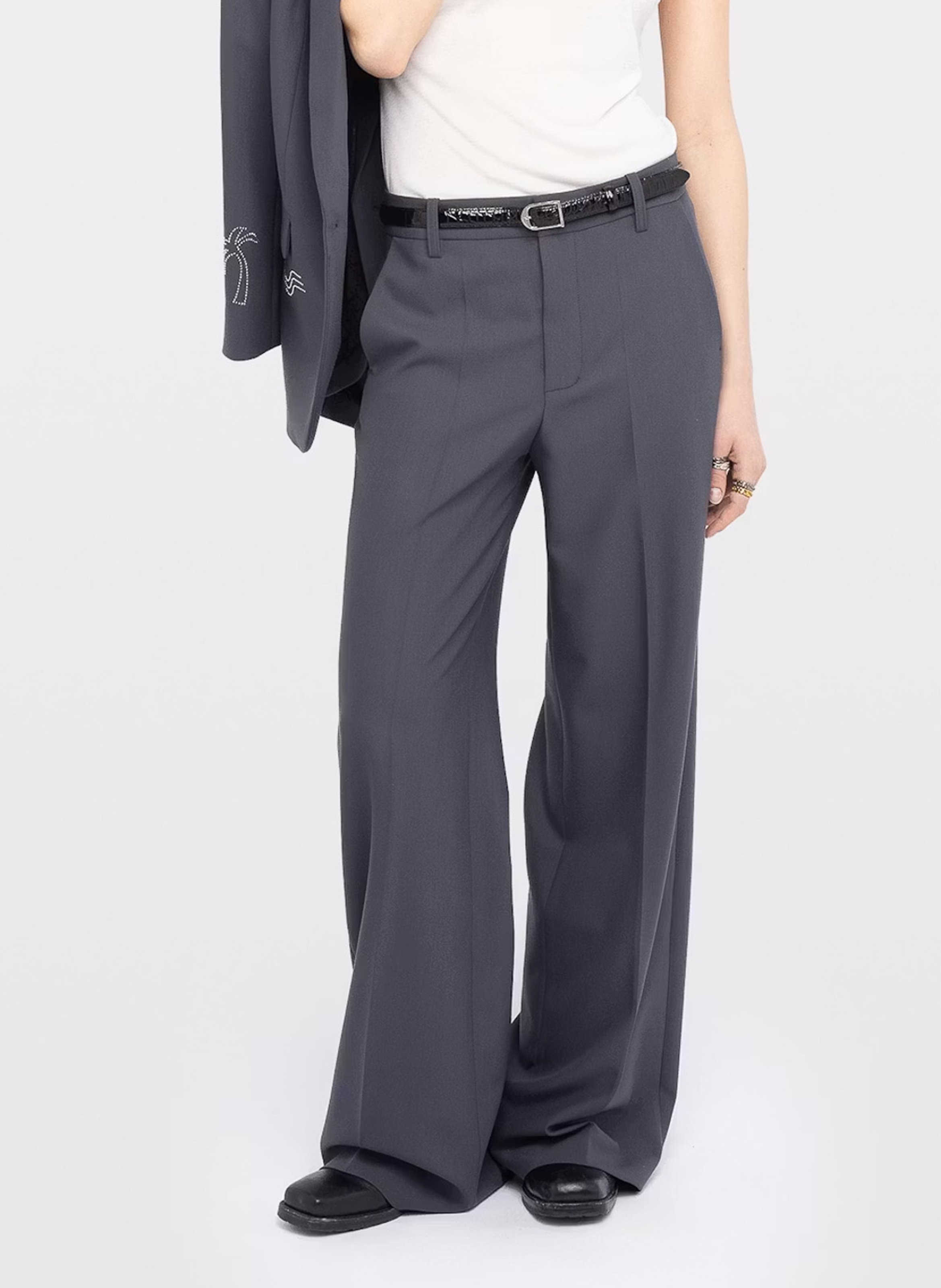 Pantalon droit taille haute panol ZADIG&VOLTAIRE Gris