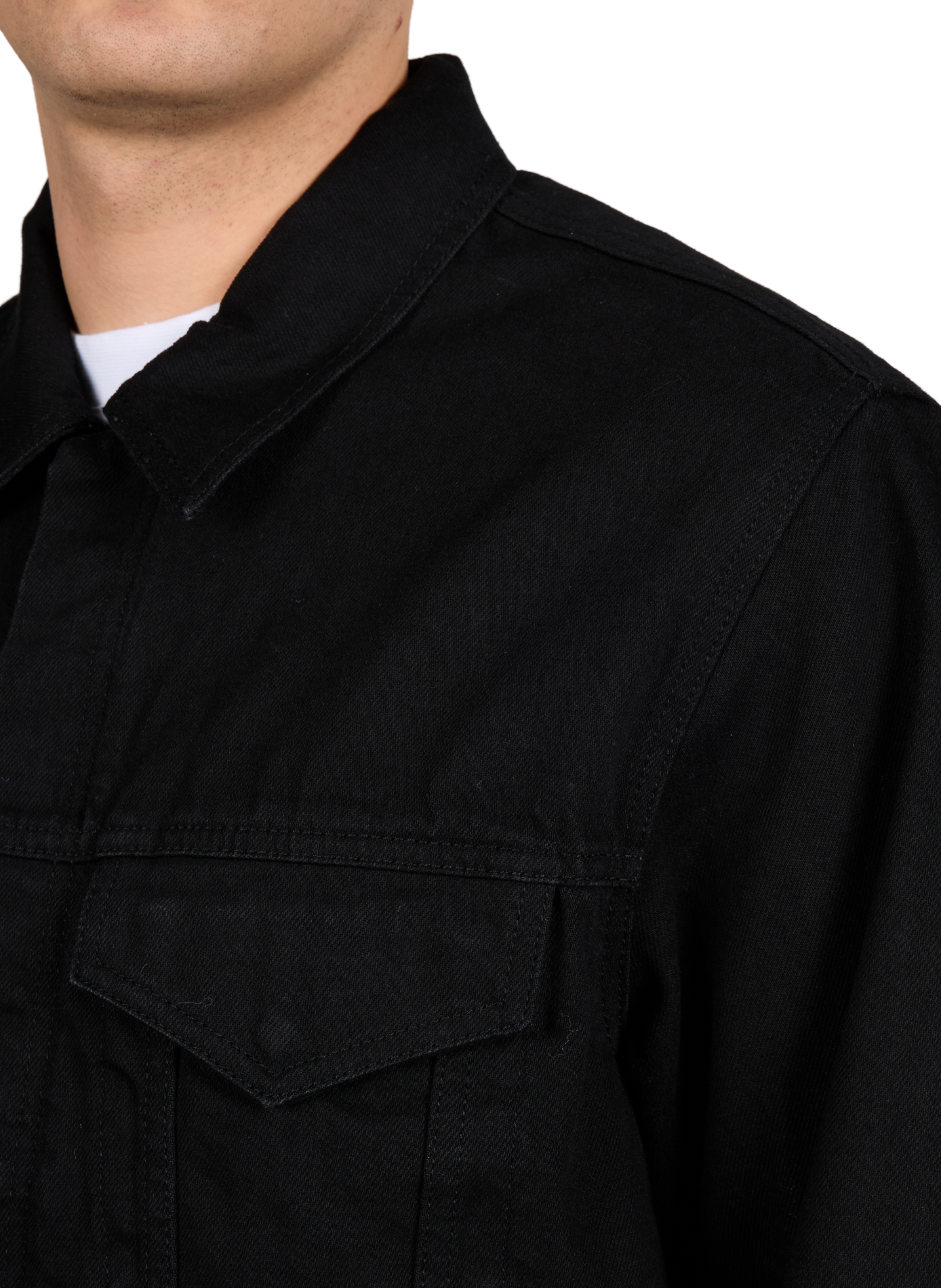 Veste droite en denim de coton ARTE ANTWERP Noir