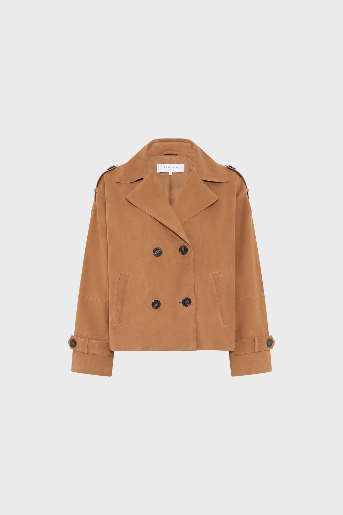 Trench court en cuir velours - TAMY GERARD DAREL Beige