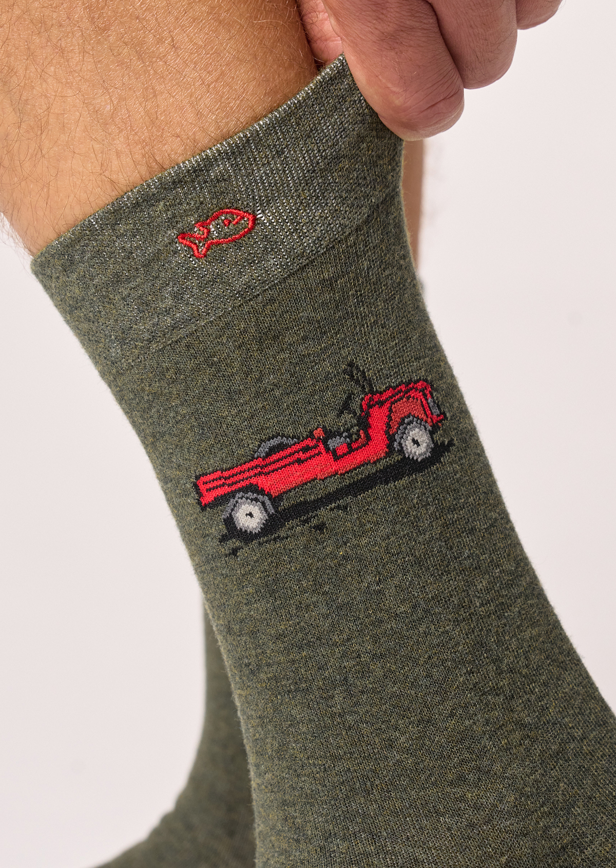 Chaussettes en coton peigné à motifs BILLYBELT Kaki