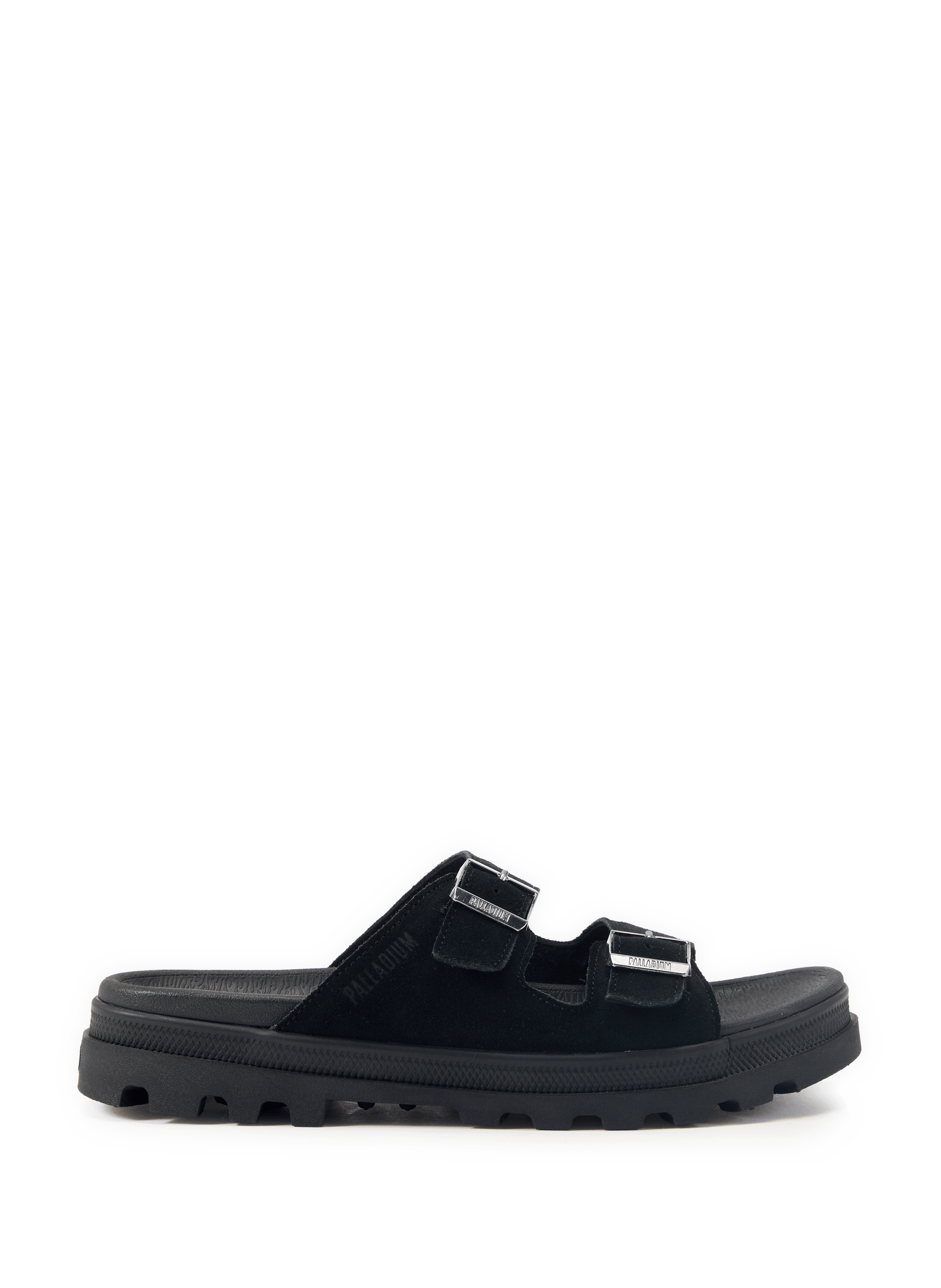 Sandales plates Dunelite Riviera en suède PALLADIUM Noir
