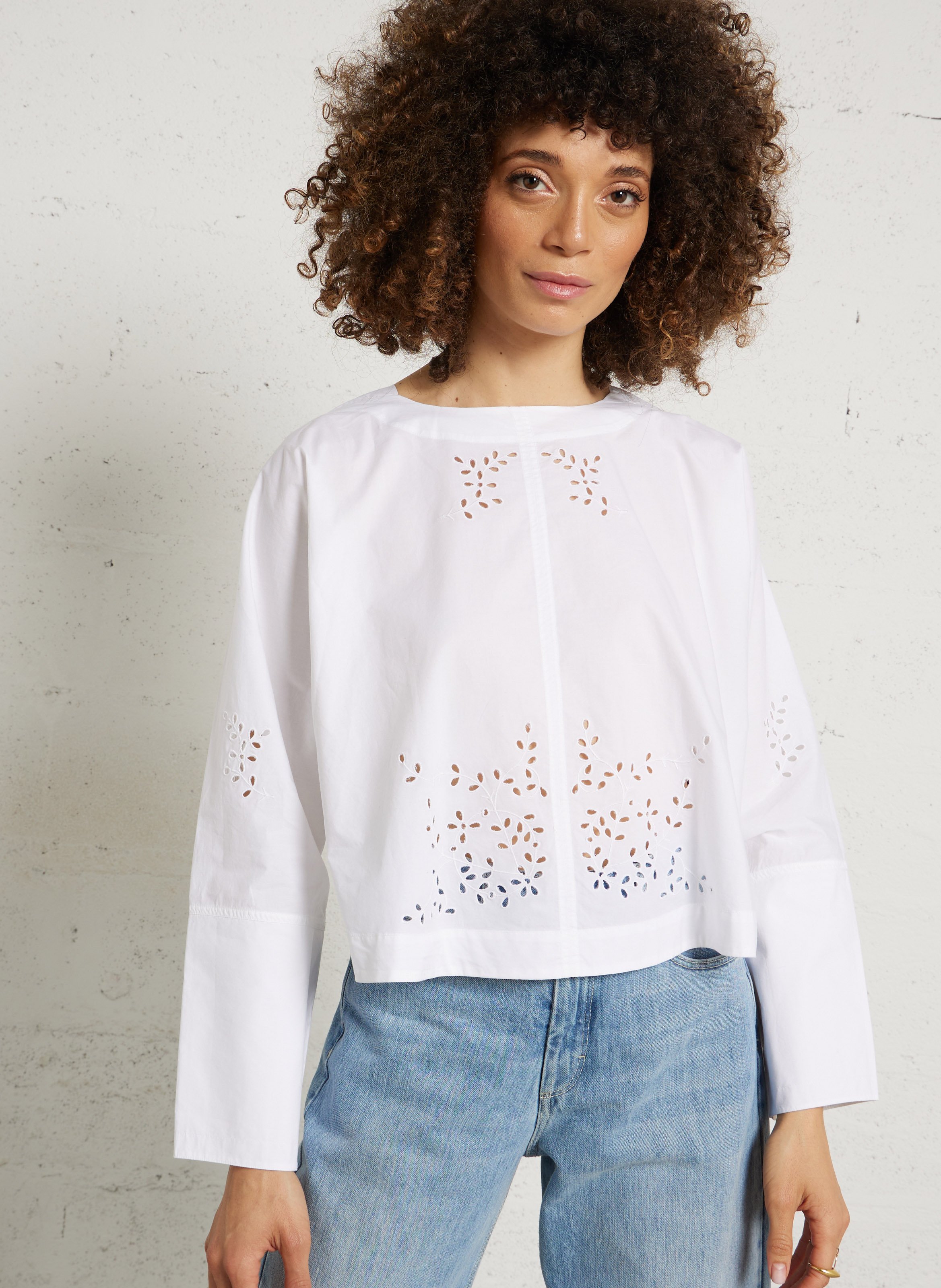 Top col rond en coton hansel SOEUR Blanc
