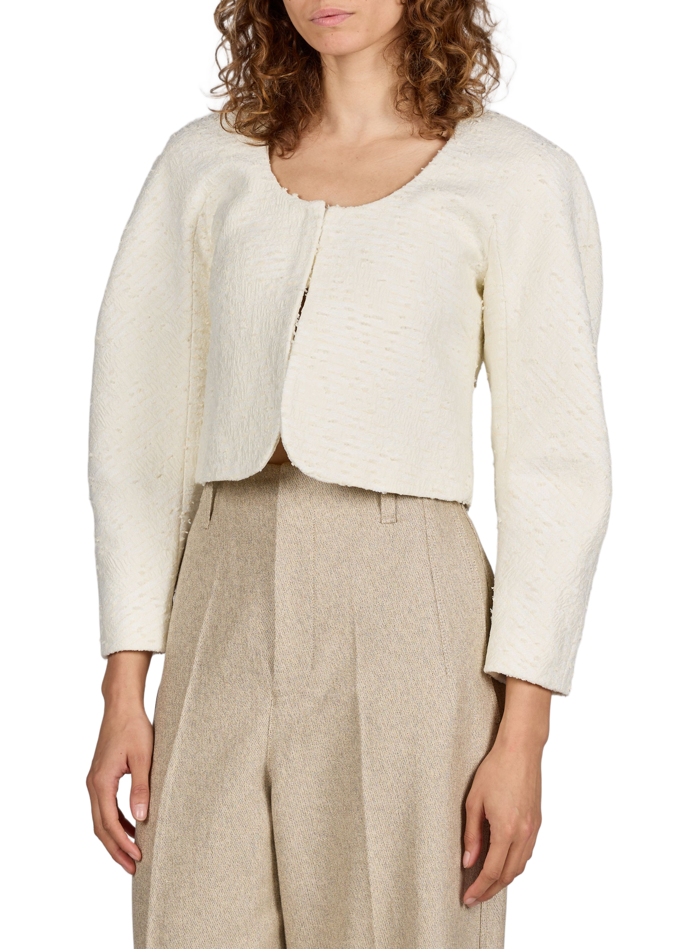 The short cardigan jacket in blended cotton JACQUEMUS Beige