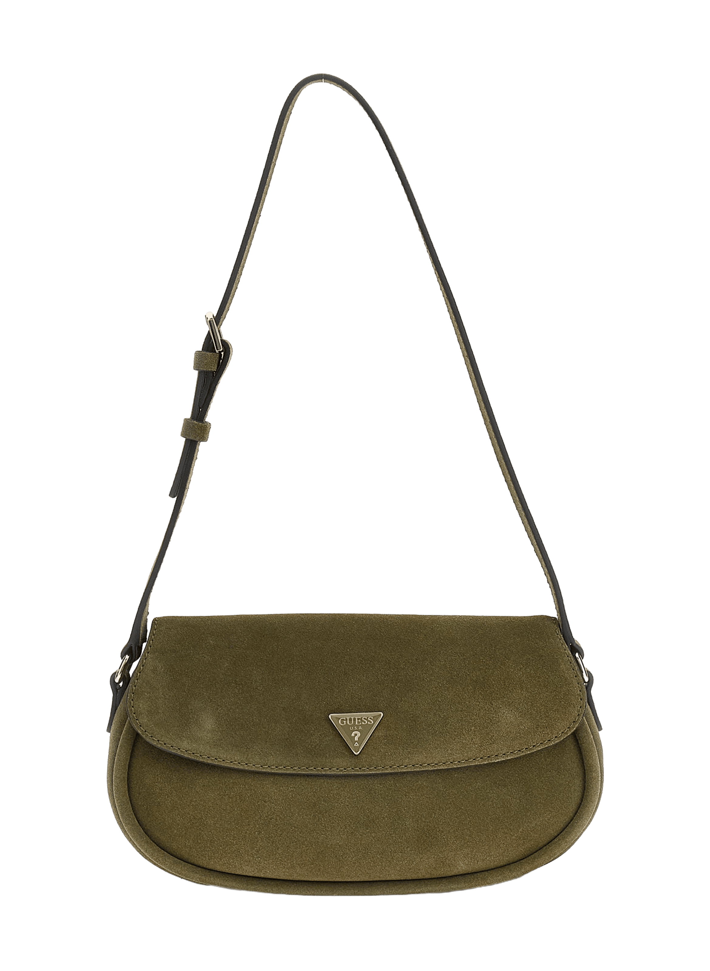 Borsa a tracolla in pelle scamosciata GUESS Verde
