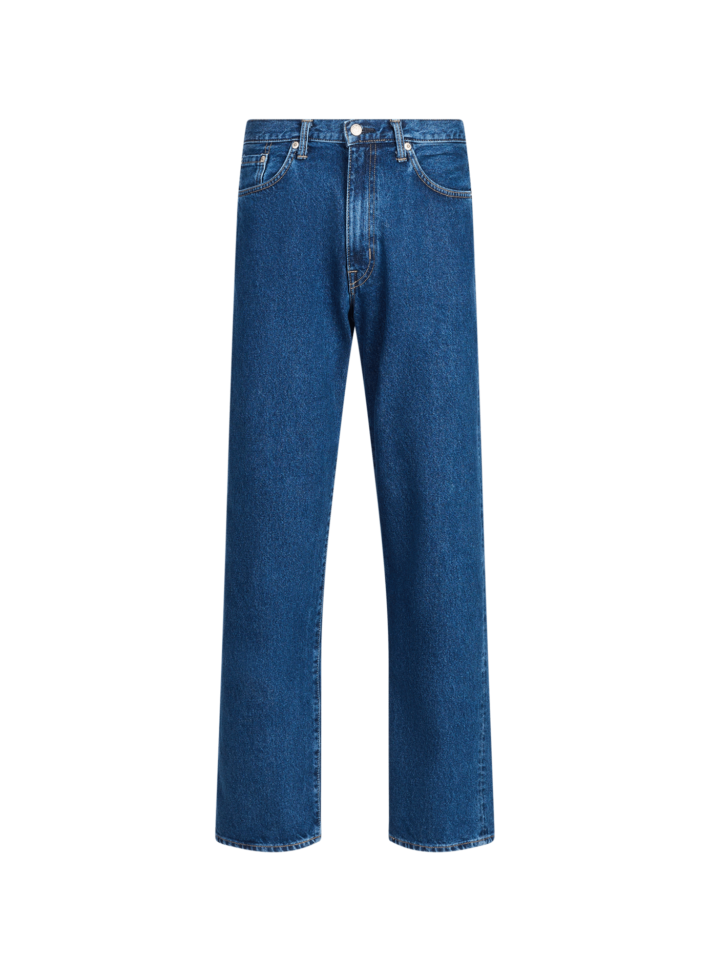 Jean droit uni en coton EDWIN Bleu