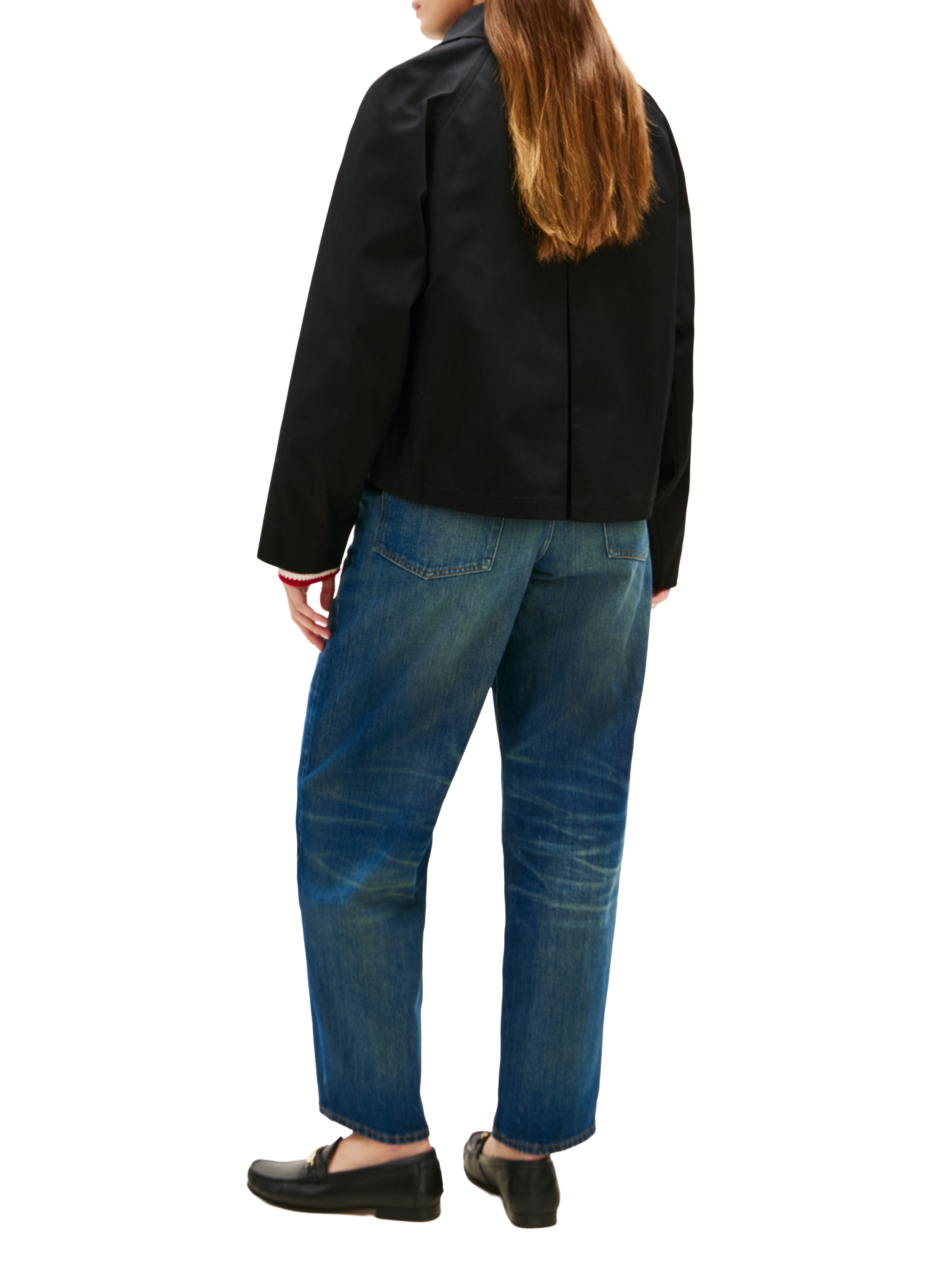 Lightweight straight cotton jacket TOMMY HILFIGER Black