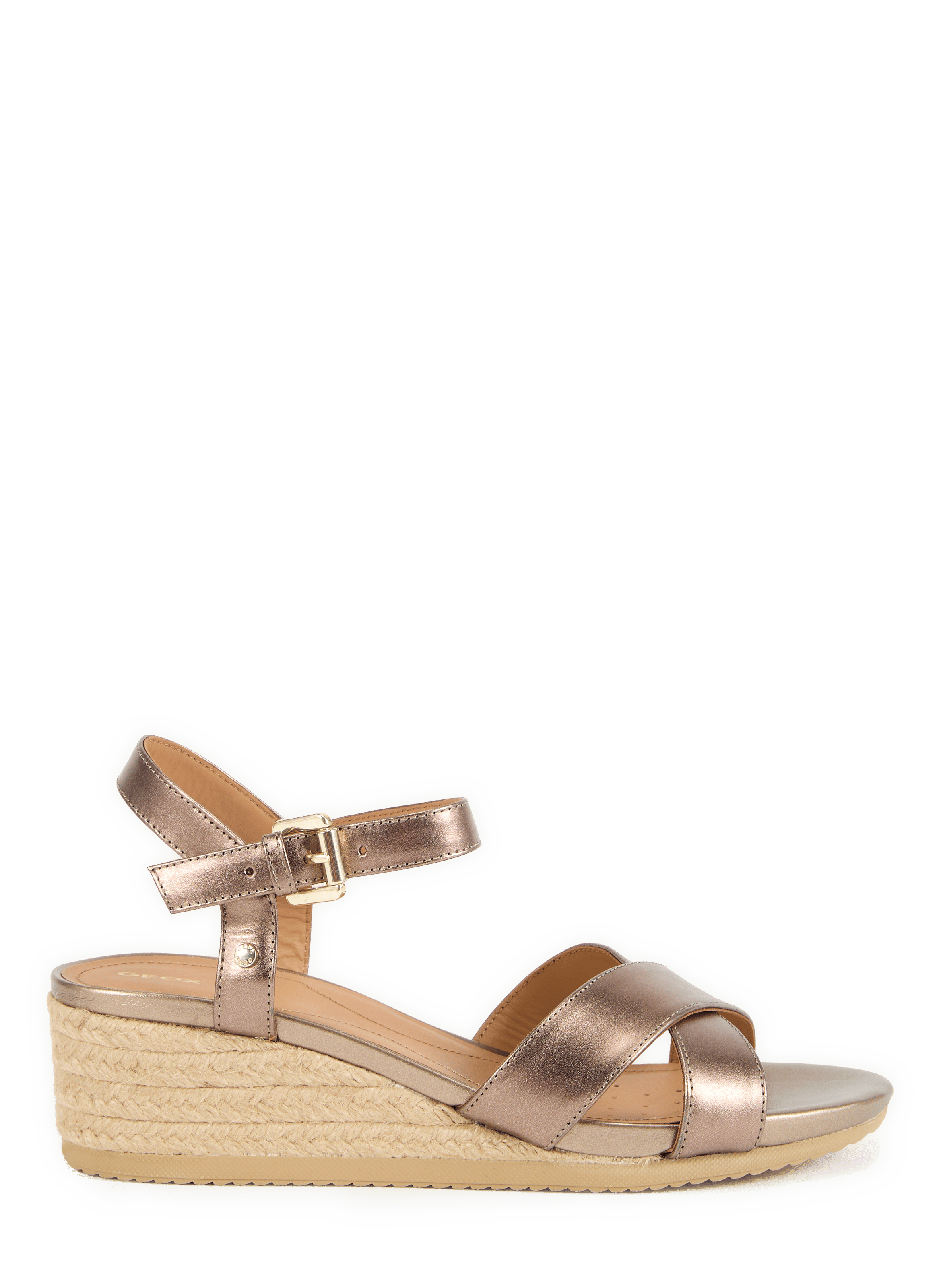 Sandales compensées Ischia Corda en cuir GEOX Beige