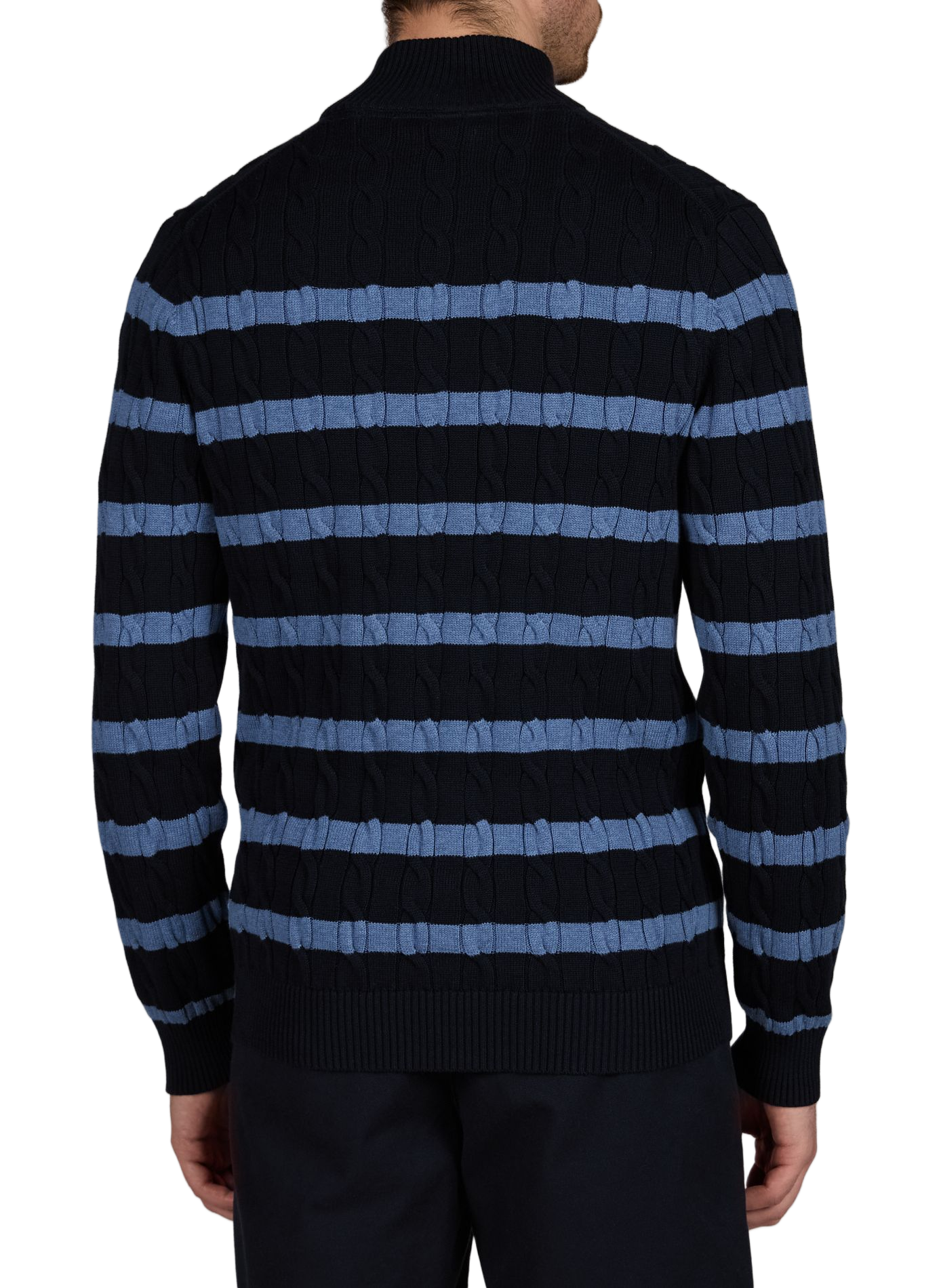 Pull en coton rayé à demi-zip GANT Bleu