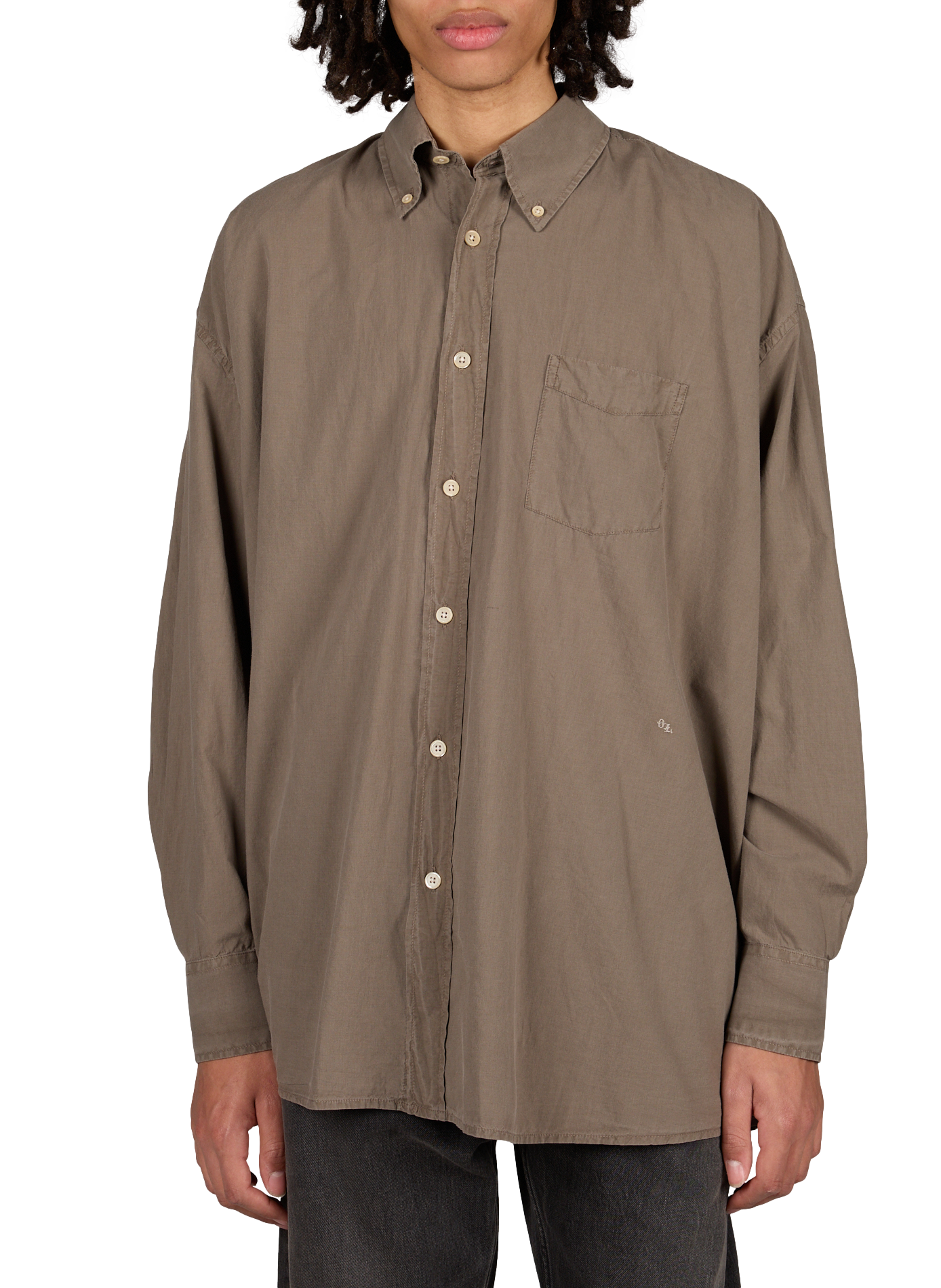 Camisa oversize con gran bolsillo de algodón OUR LEGACY Marrón