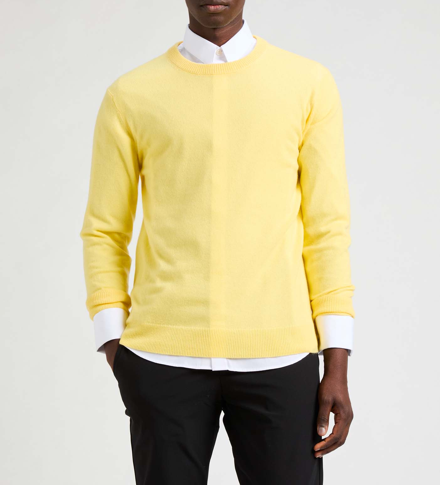 Pull col rond en cachemire AU PRINTEMPS PARIS Jaune
