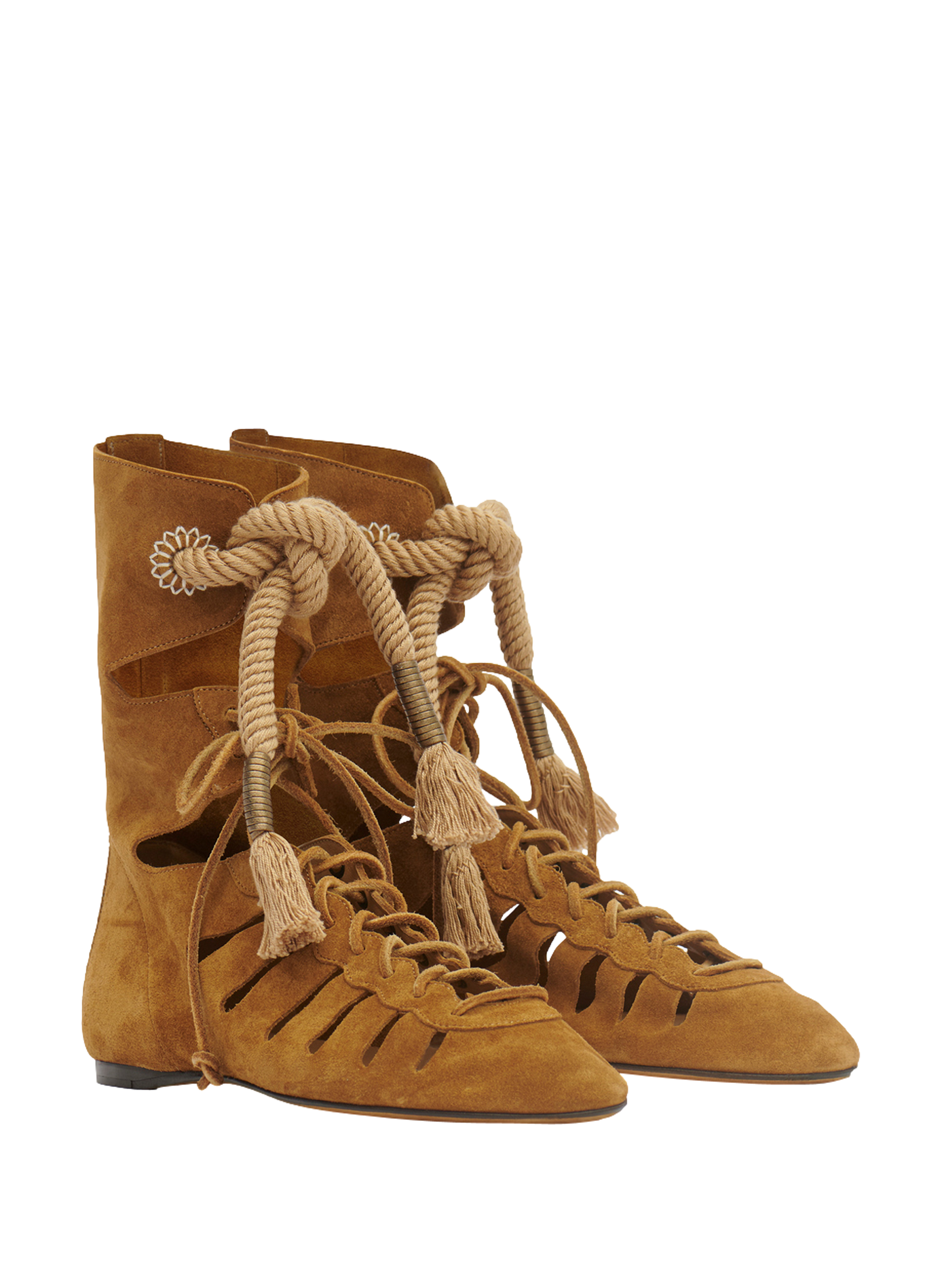 Cut-out gladiator-style lace-up Liade ankle boots ISABEL MARANT Brown