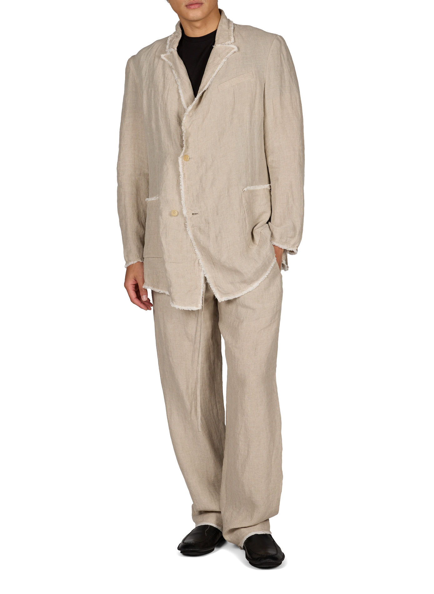 Chaqueta texturizada de algodón mezclado Beige