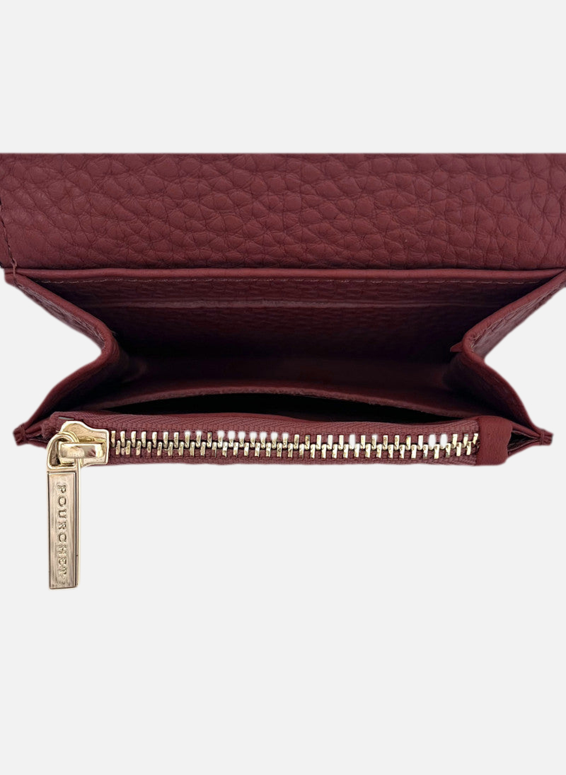 Club | porte-monnaie pm en cuir de veau | Rouge POURCHET Femme