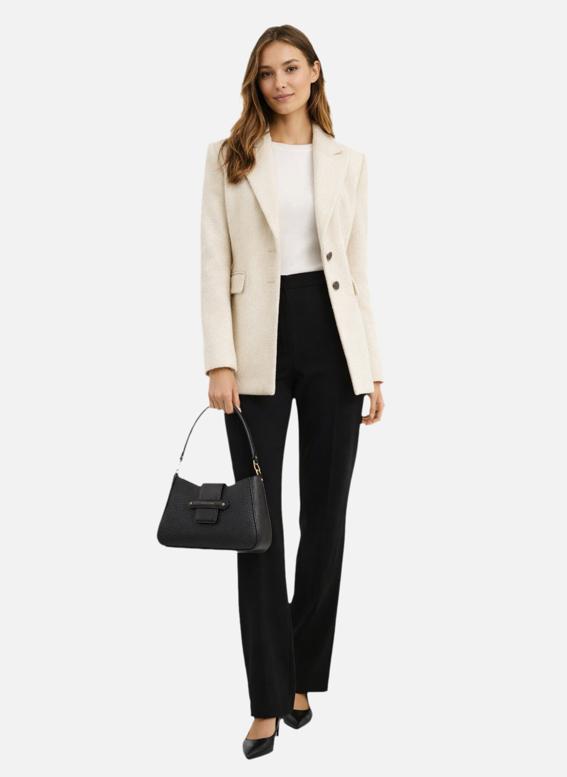 Fleuves | sac à main en cuir de vachette POURCHET Noir
