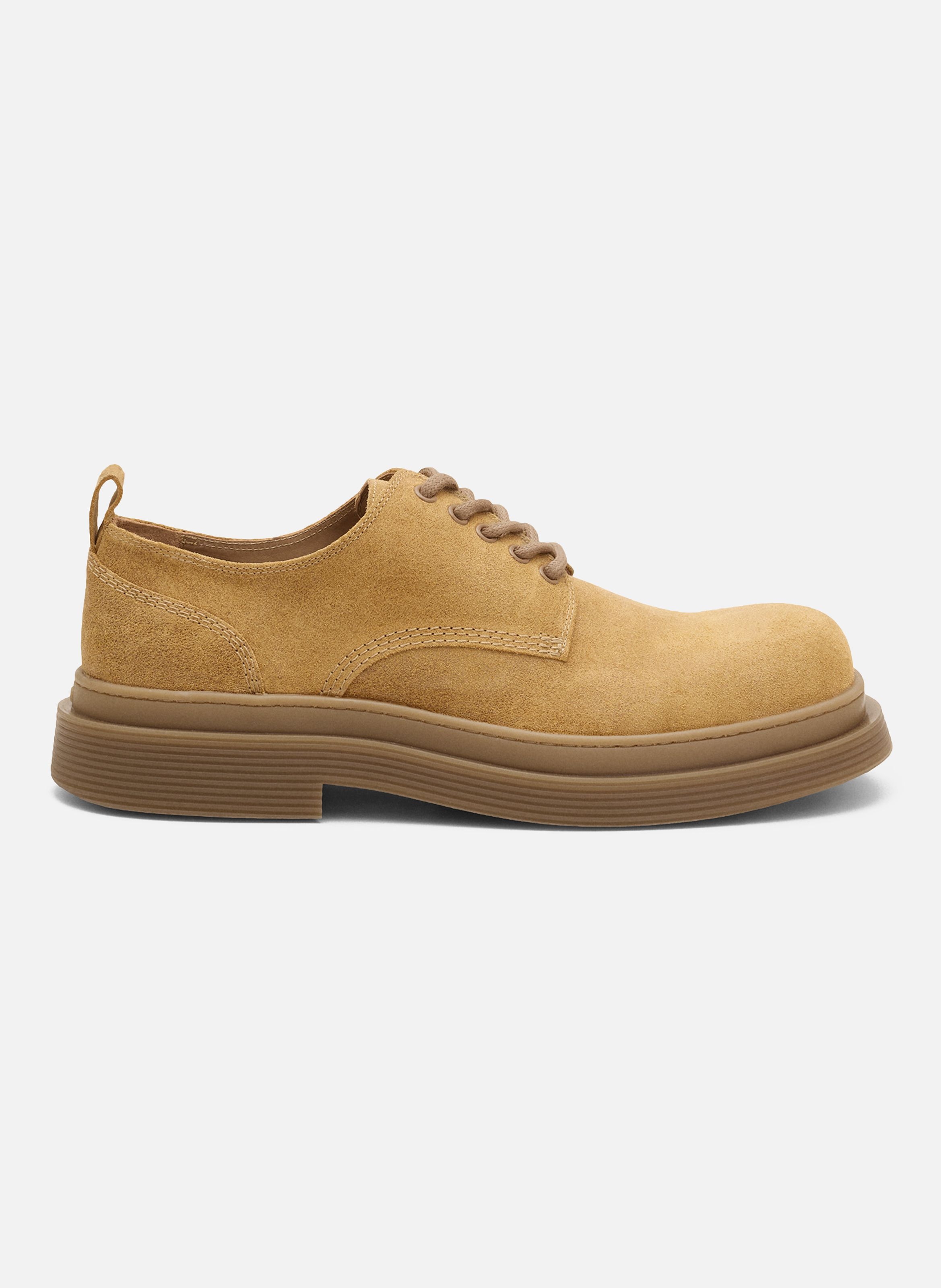 Derbies en cuir de veau AMI PARIS Beige