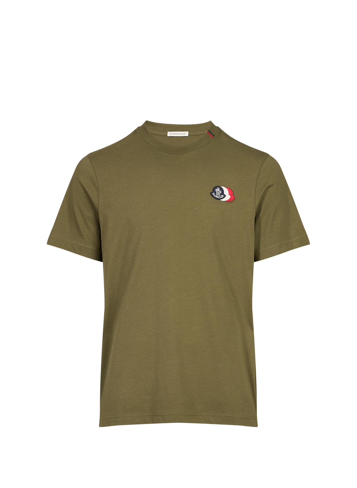 T-shirt met rechte pasvorm en logo van katoen MONCLER Groen