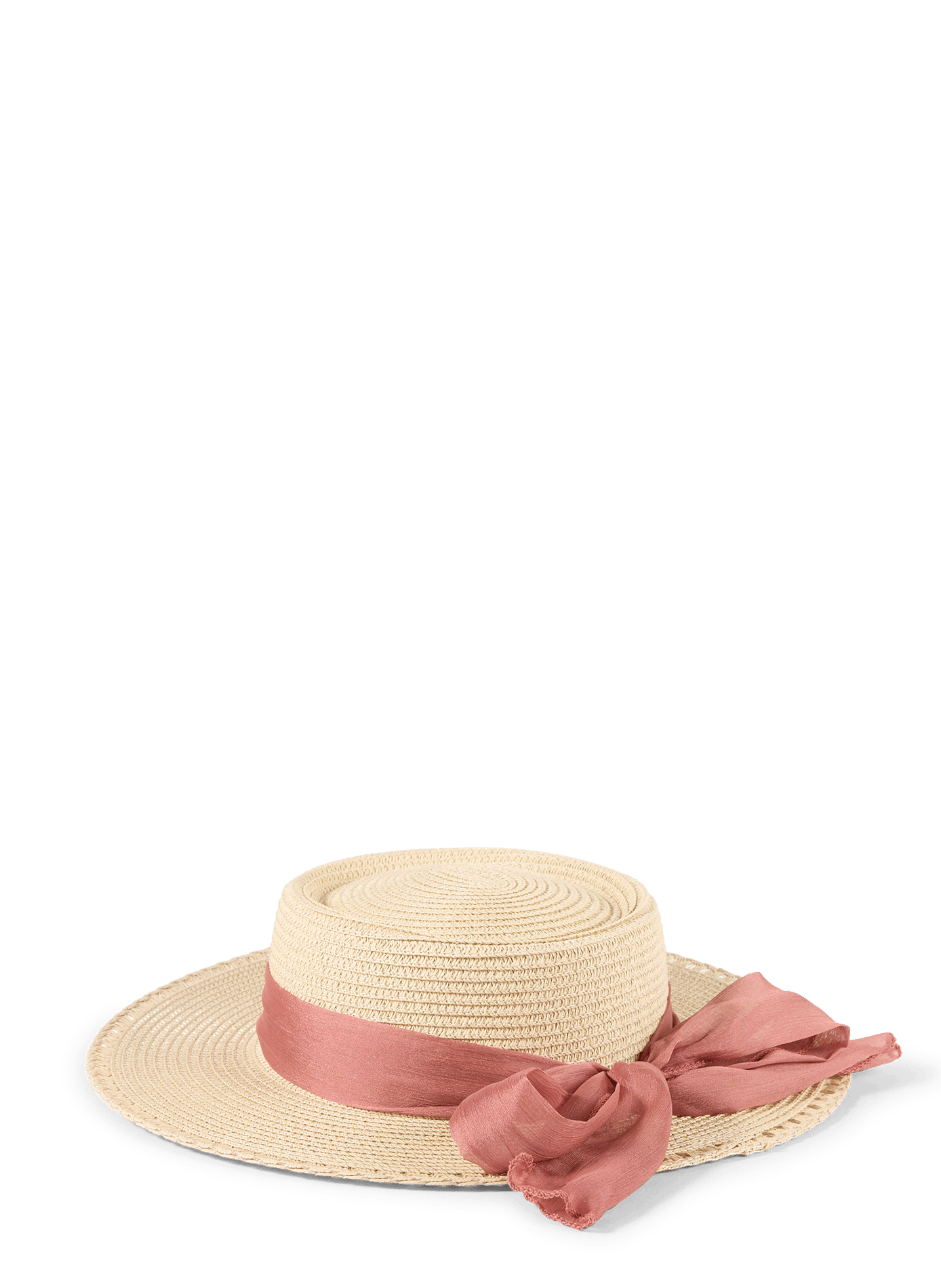 Chapeau paille à détail noeud  AU PRINTEMPS PARIS Beige