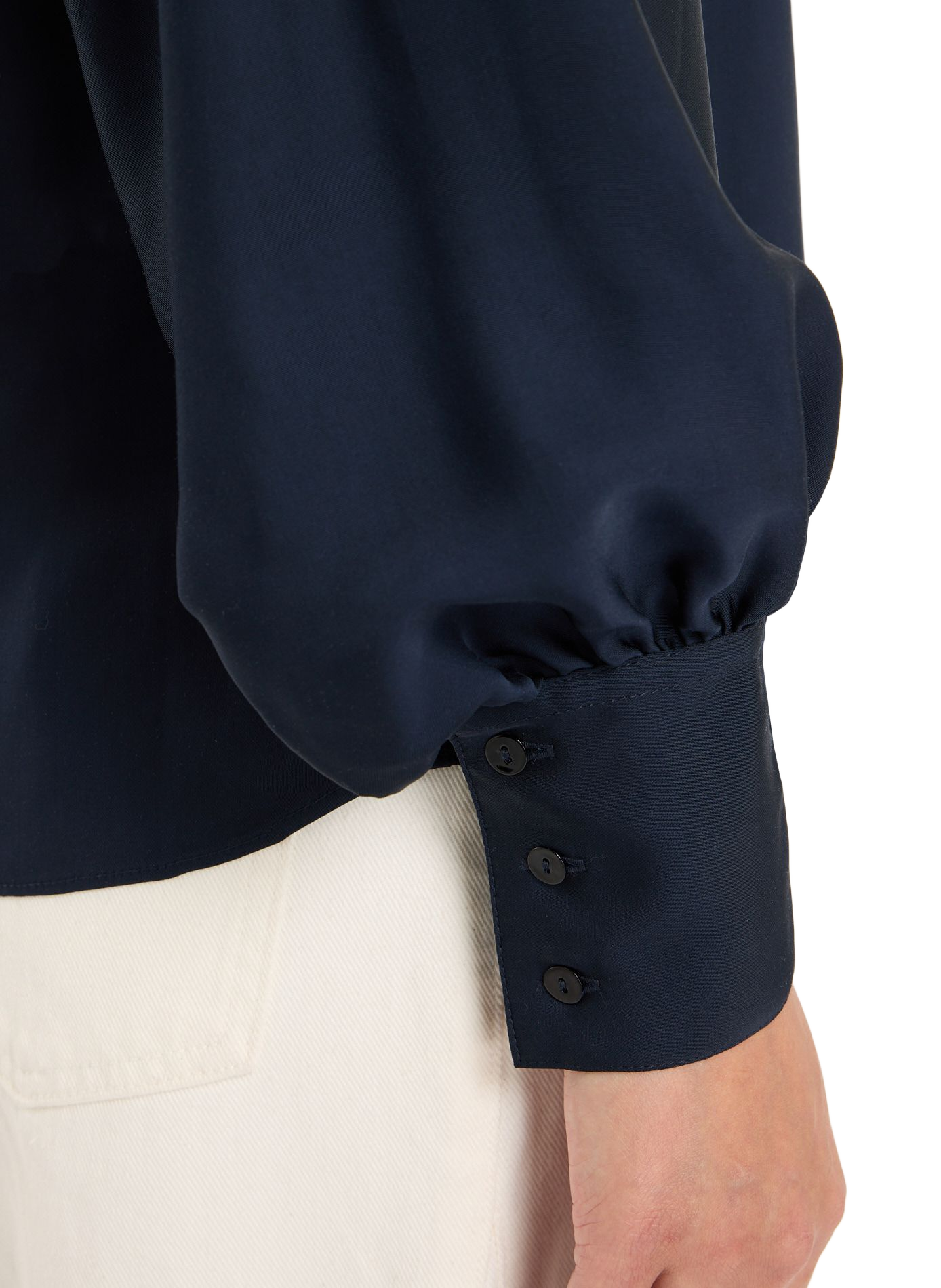 Langarm-Top Biroa Satin SAISON 1865 Blau