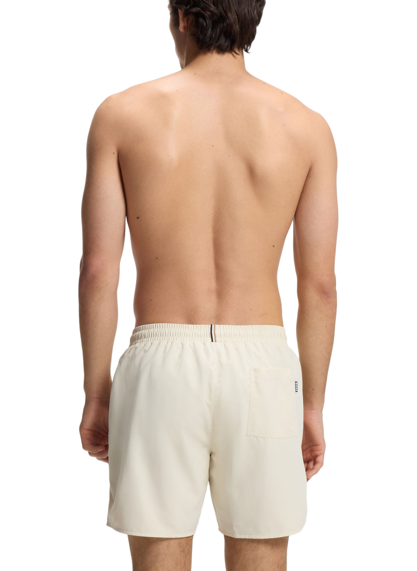 Short de bain uni avec poches à logo  | Blanc HUGO BOSS Homme