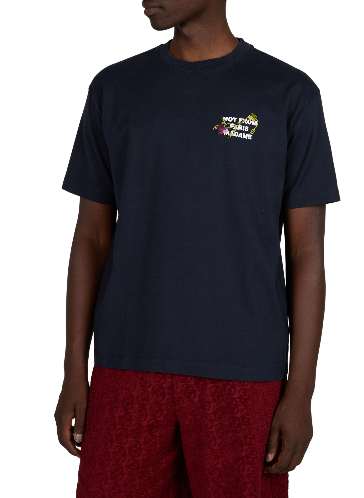 T-shirt brodé au dos en coton  DROLE DE MONSIEUR Bleu